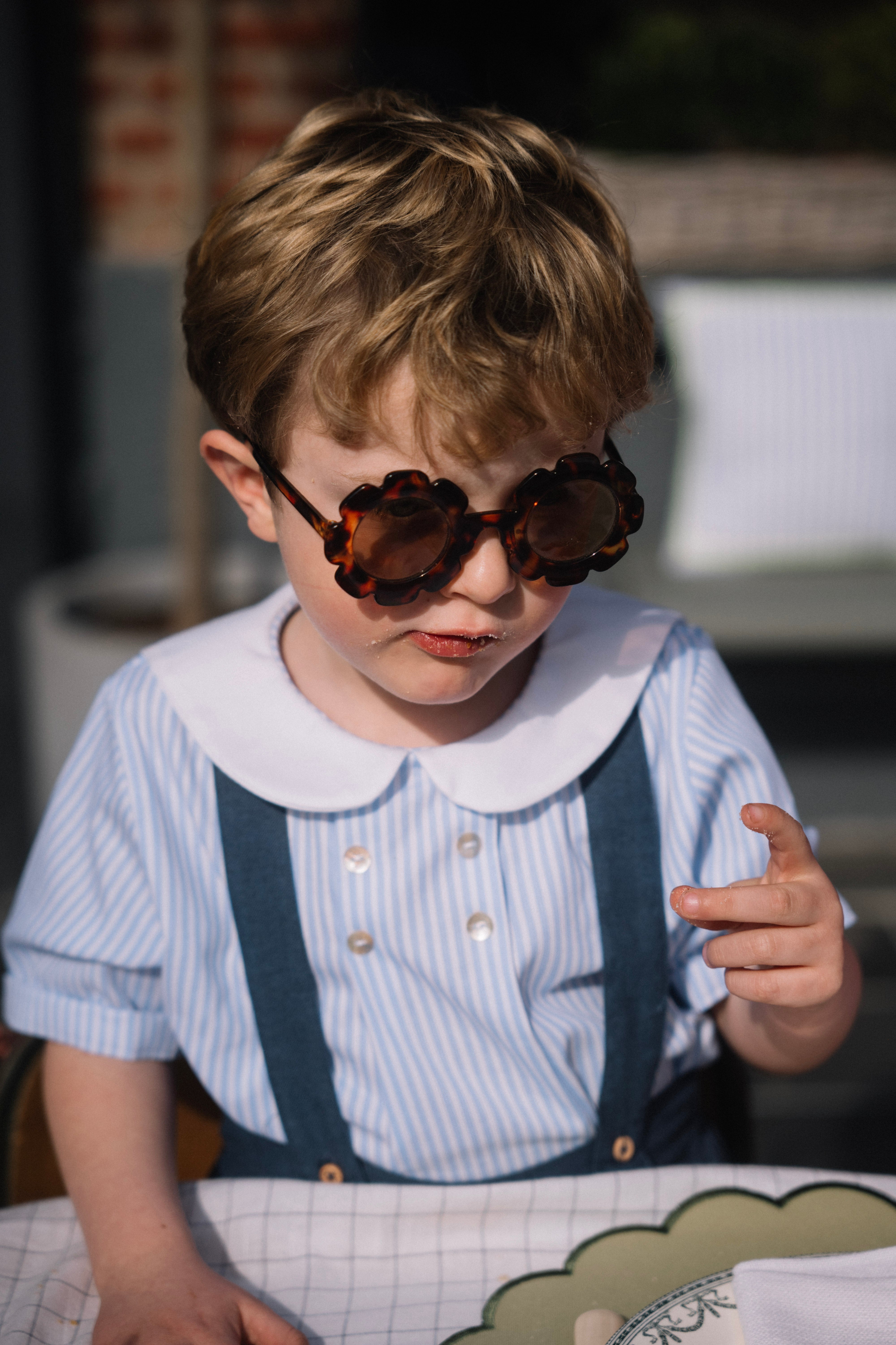 La blouse col marin Arthus rayée ciel