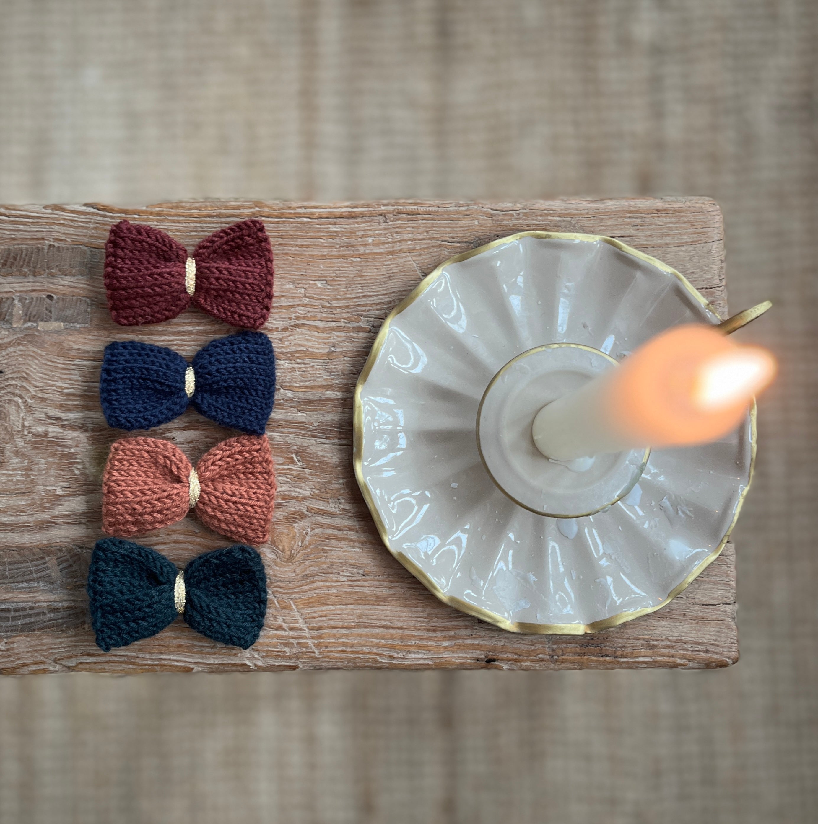 La barrette Suzette noeud en tricot