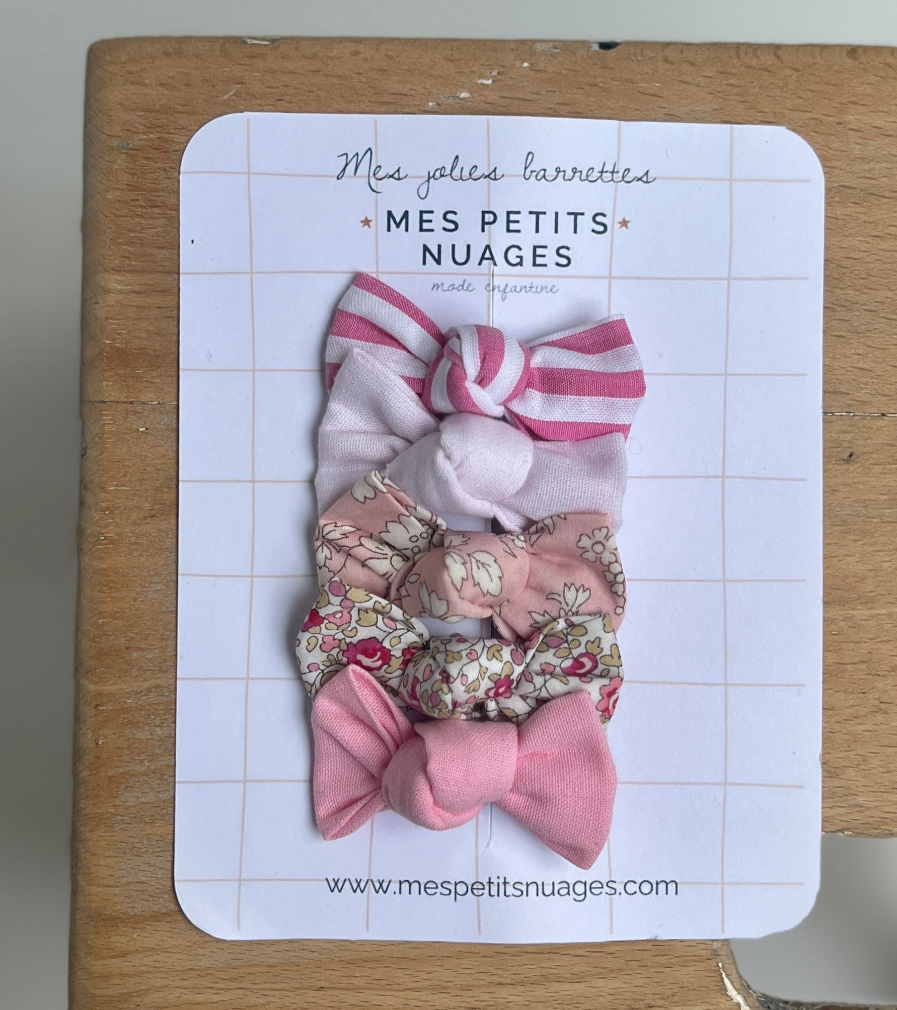 Les barrettes mini nœud Céleste - modèle 1