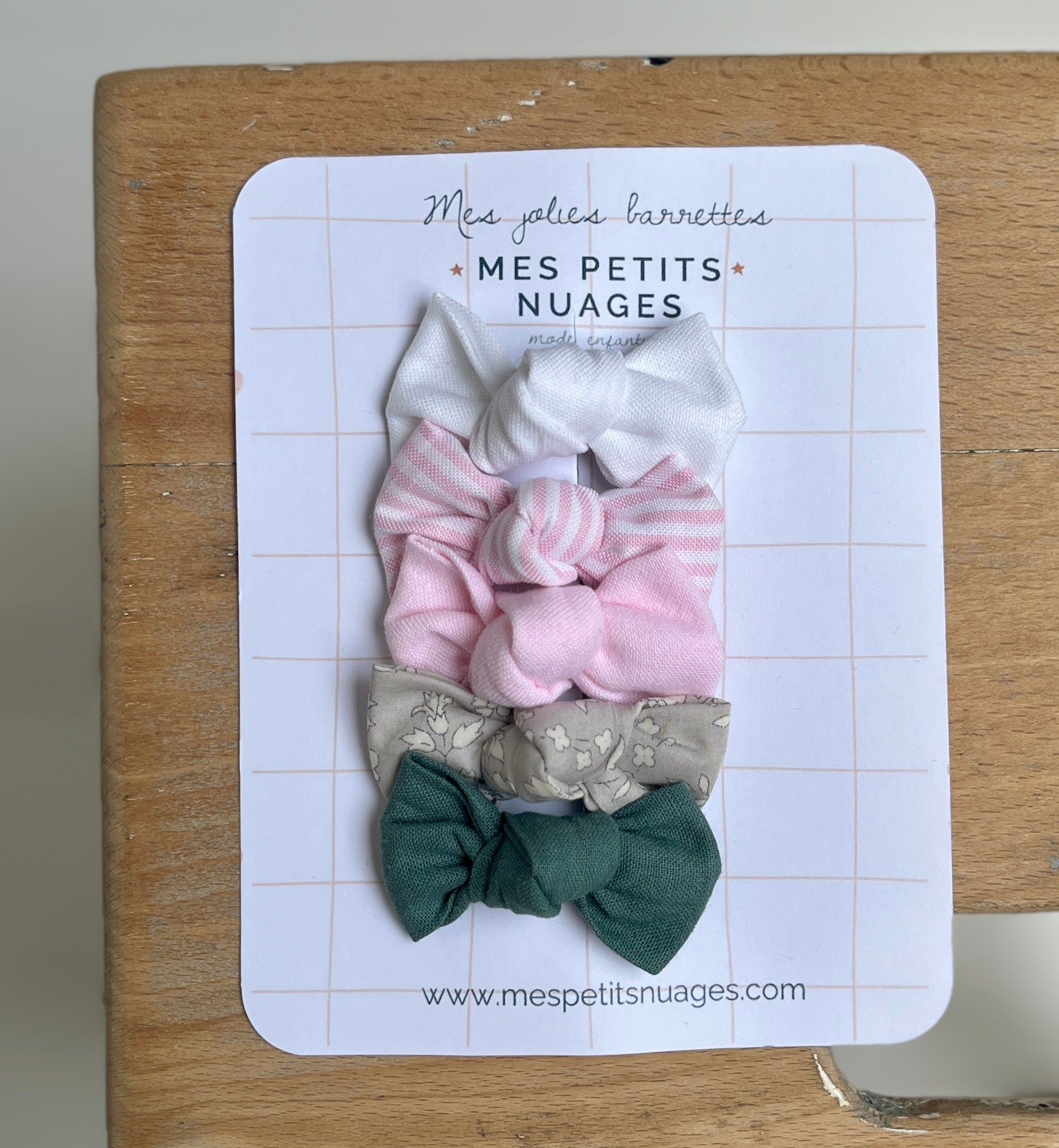 Les barrettes mini nœud Céleste - modèle 10