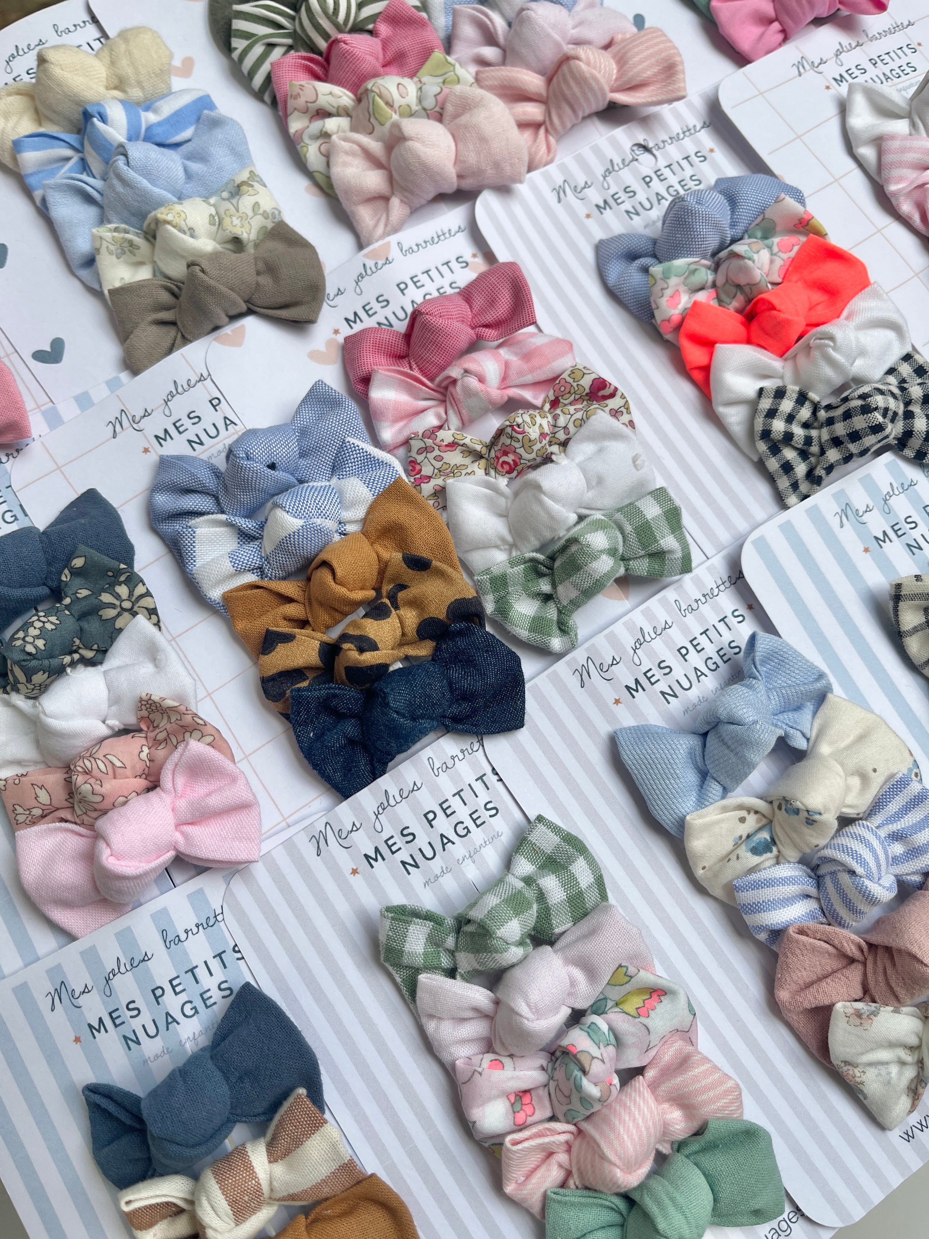 Les barrettes mini nœud Céleste - à personnaliser