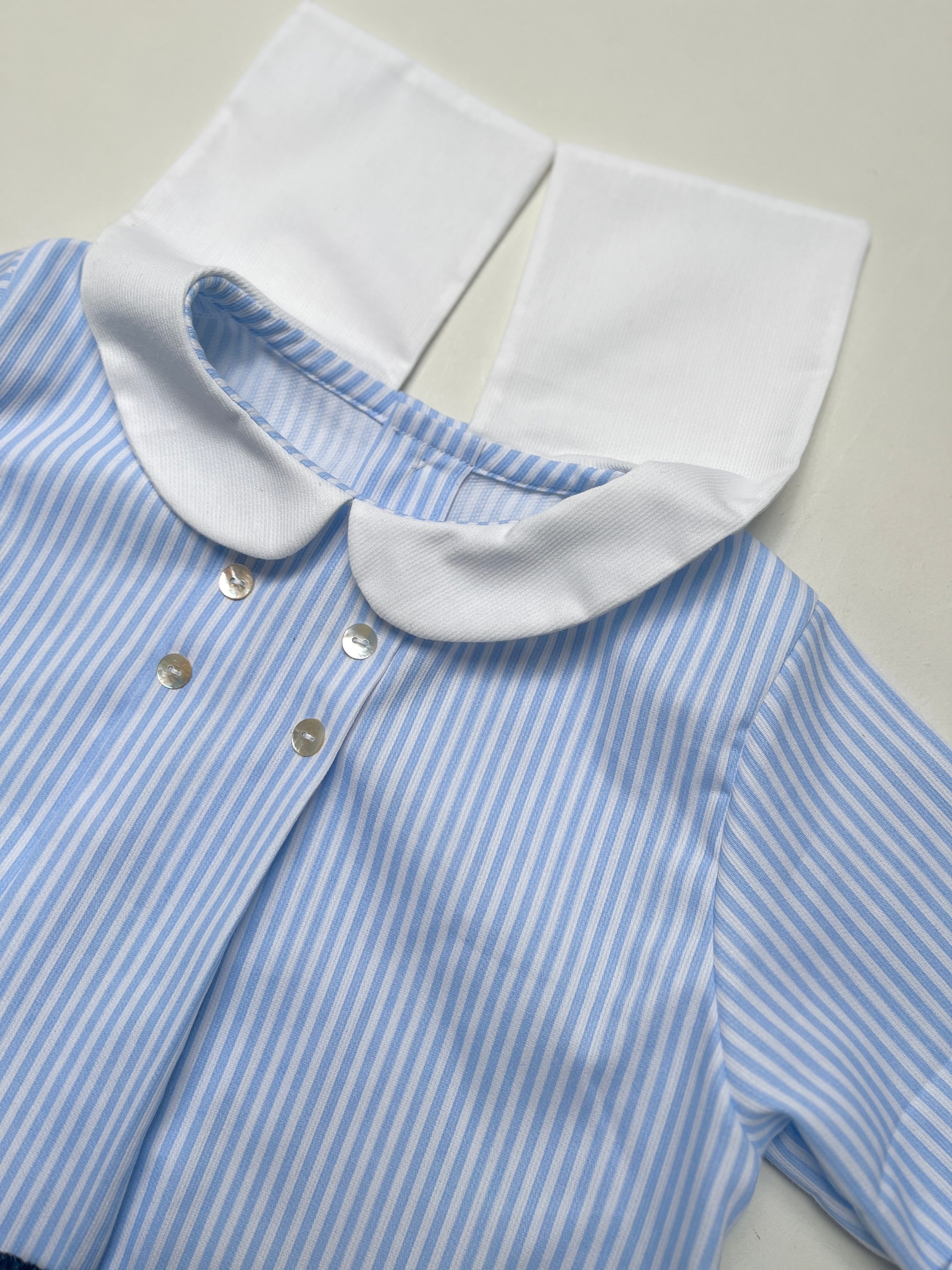 La blouse col marin Arthus rayée ciel