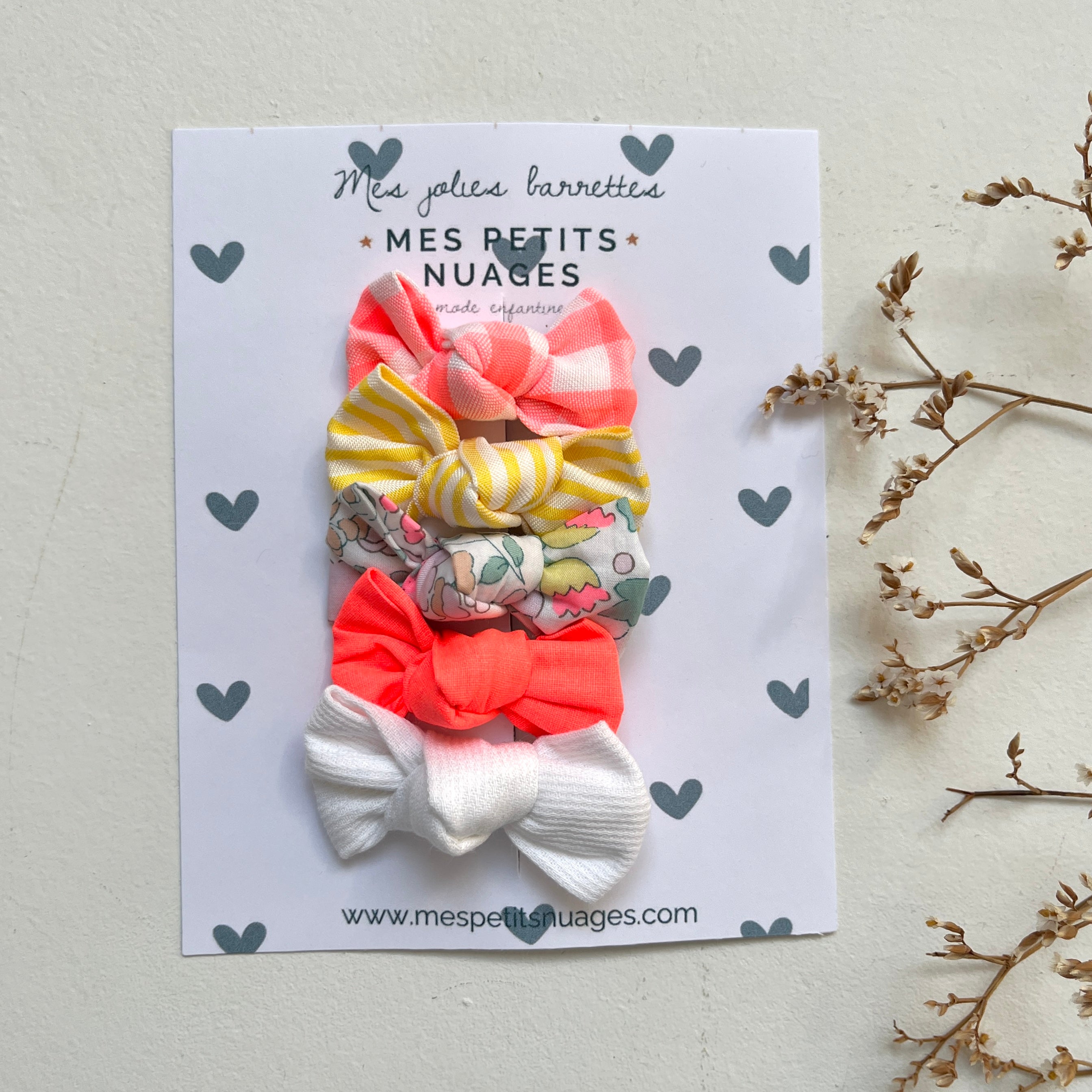 Les barrettes mini nœud Céleste - modèle 2