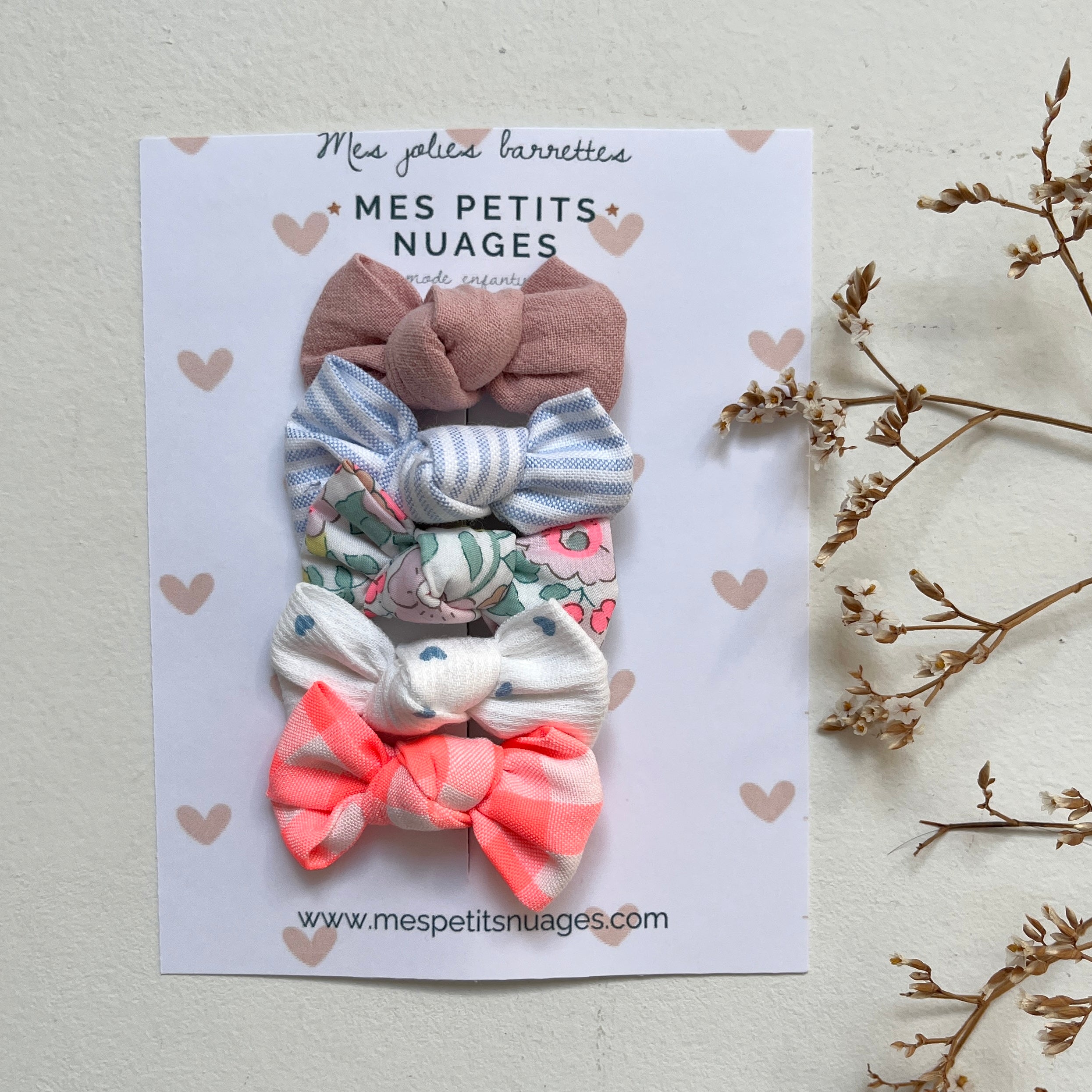 Les barrettes mini nœud Céleste - modèle 11