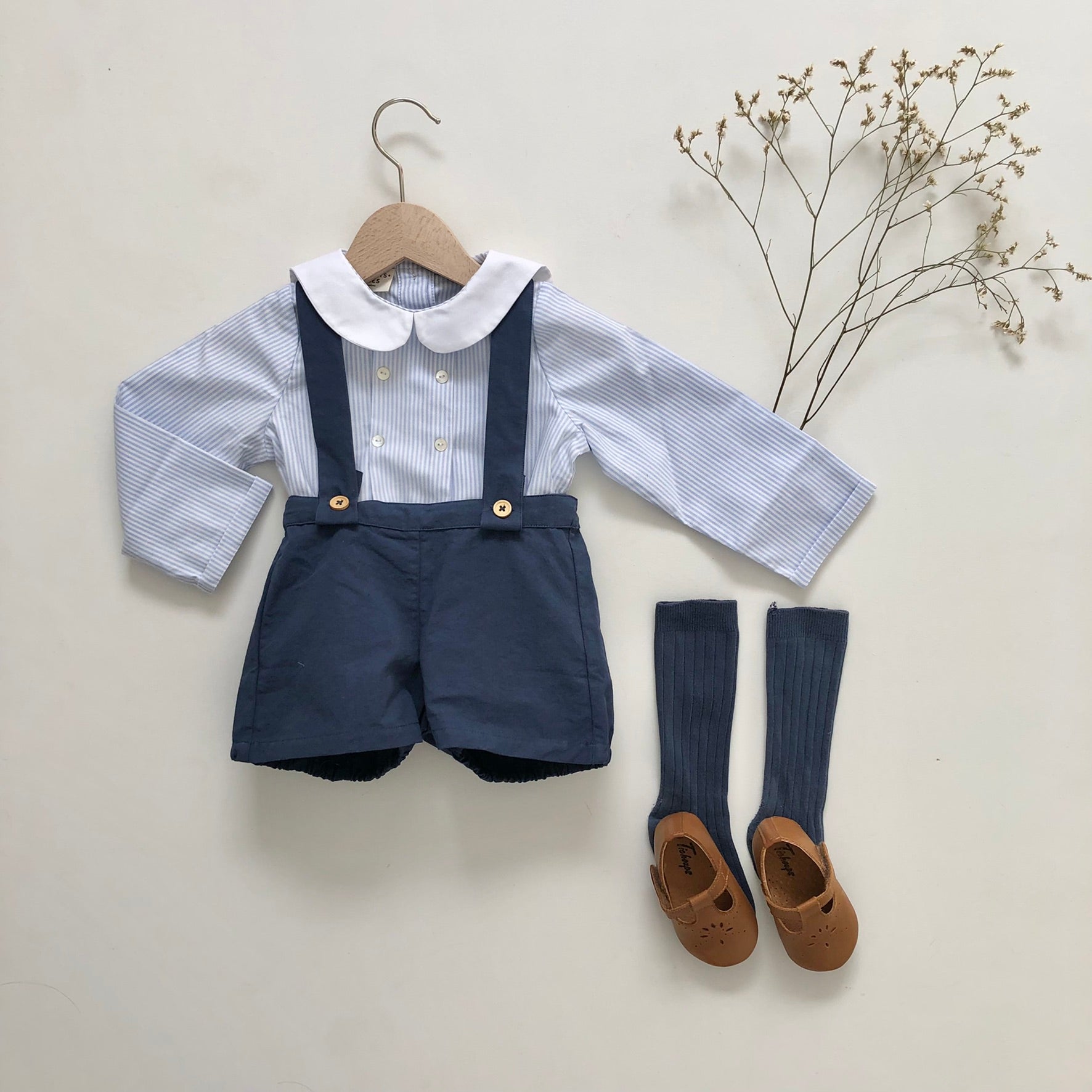 La blouse col marin Arthus rayée ciel