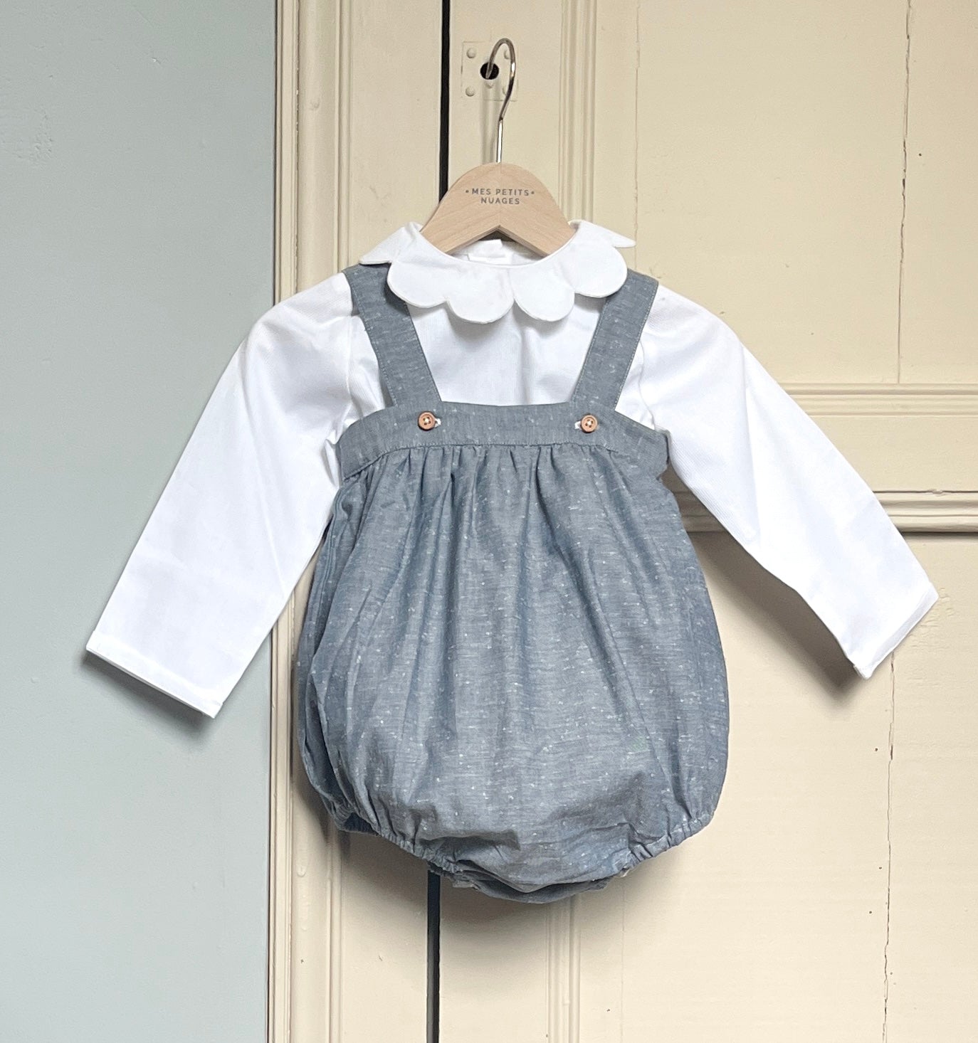 La blouse col pétales Colombine blanche