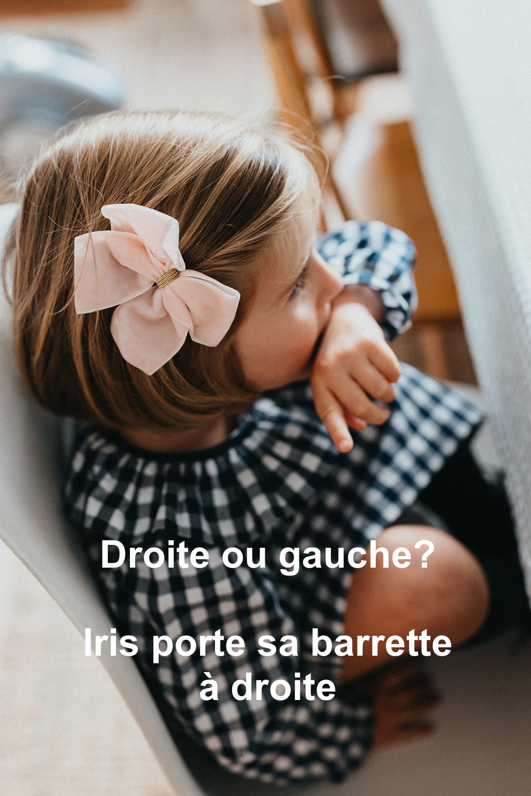 La barrette à gros noeud Brunette rayures transat bleu (taille XL)