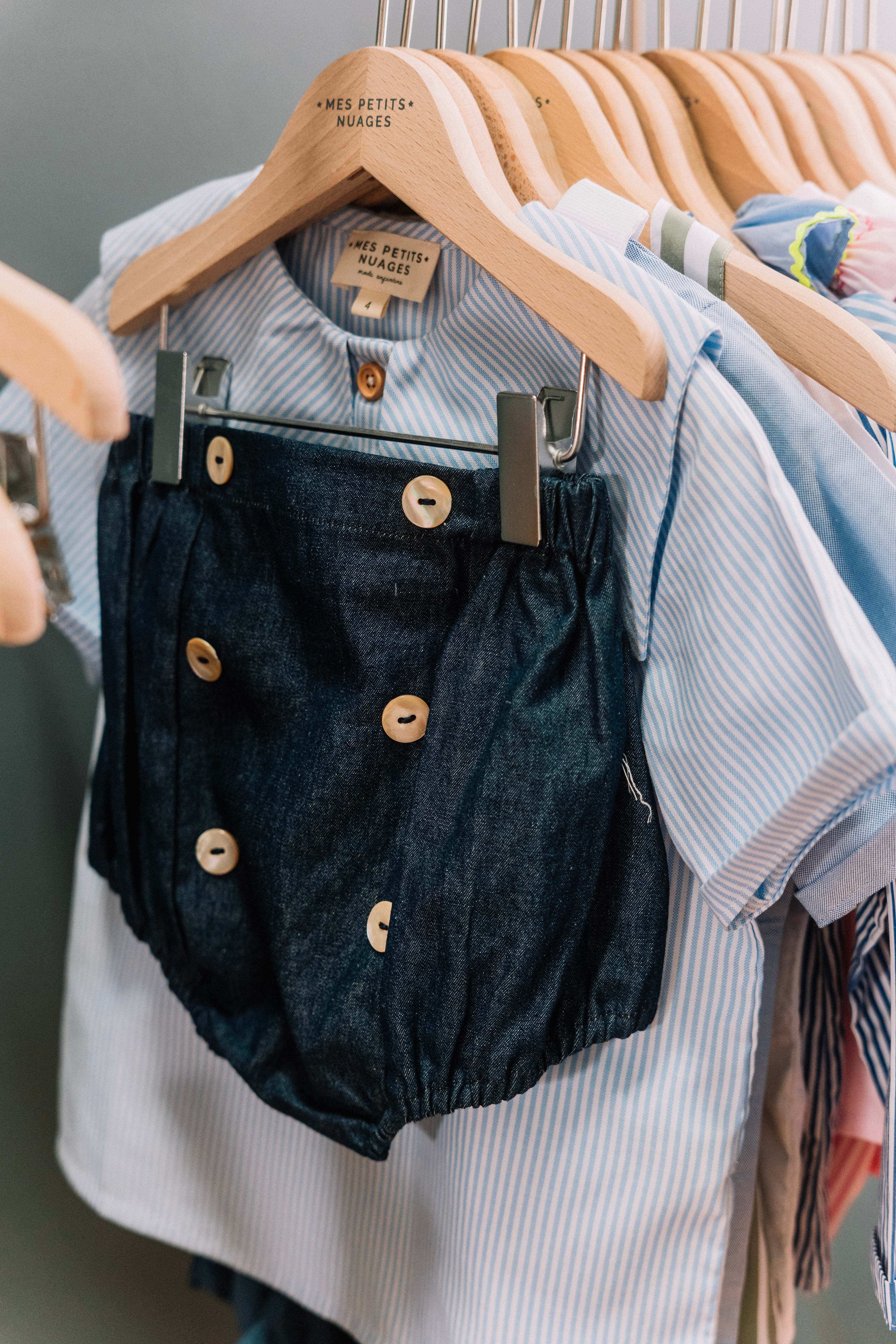 Le bloomer à boutons Octave denim
