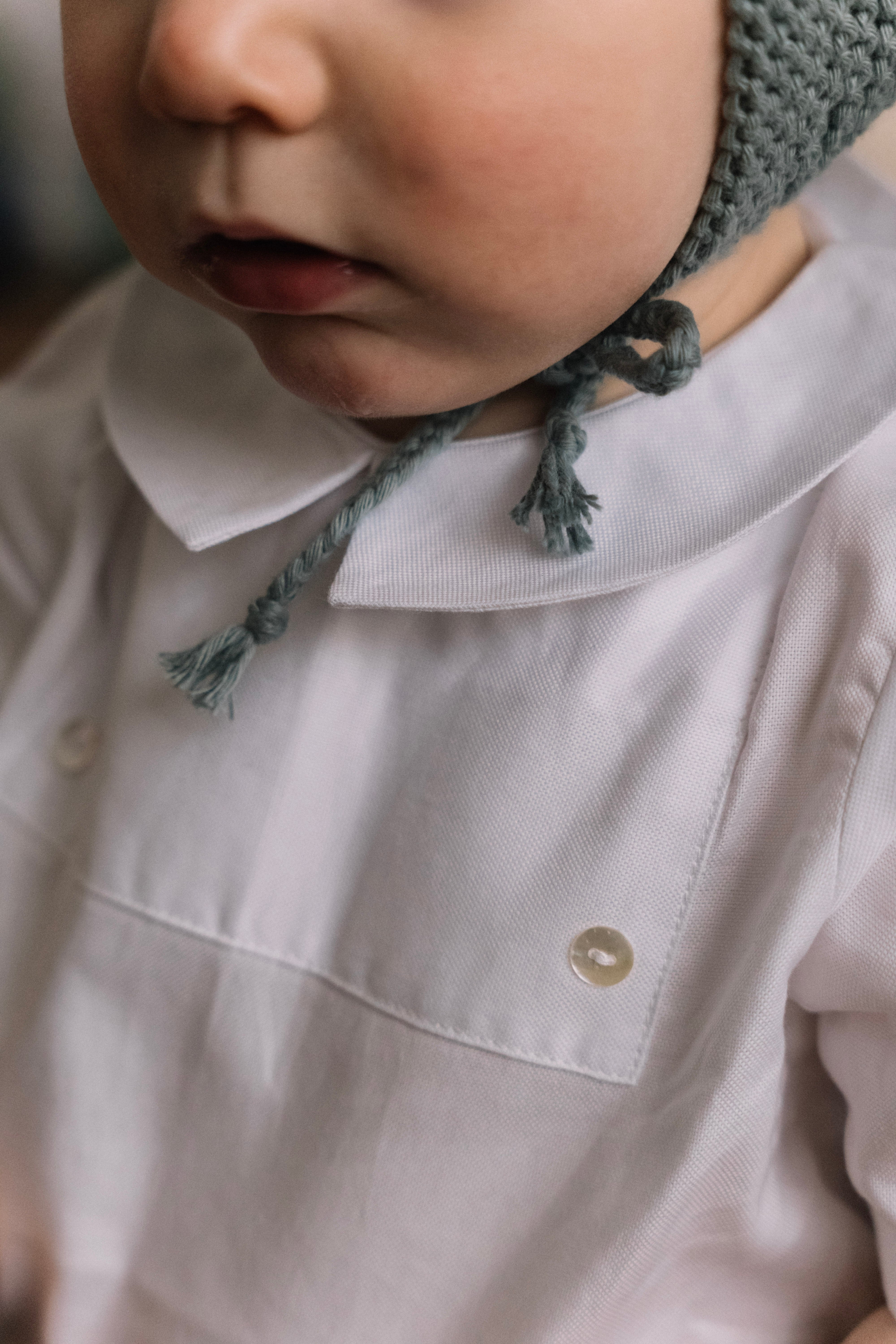 La blouse à plastron César blanche