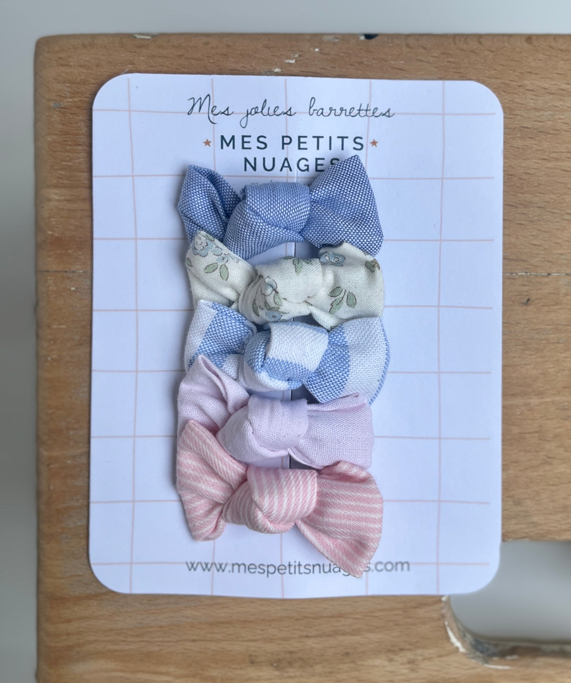 Les barrettes mini nœud Céleste - modèle 4