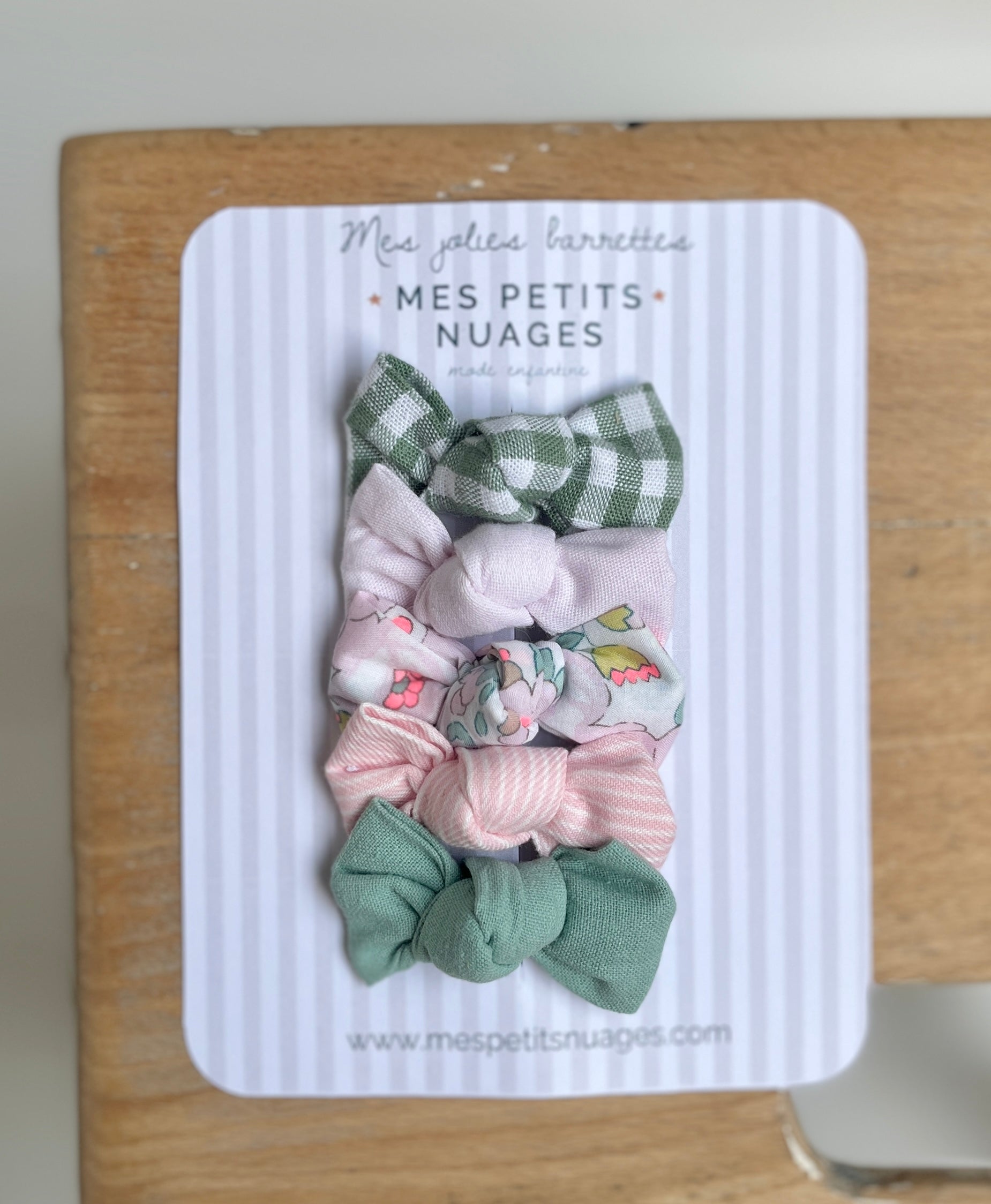 Les barrettes mini nœud Céleste - modèle 12