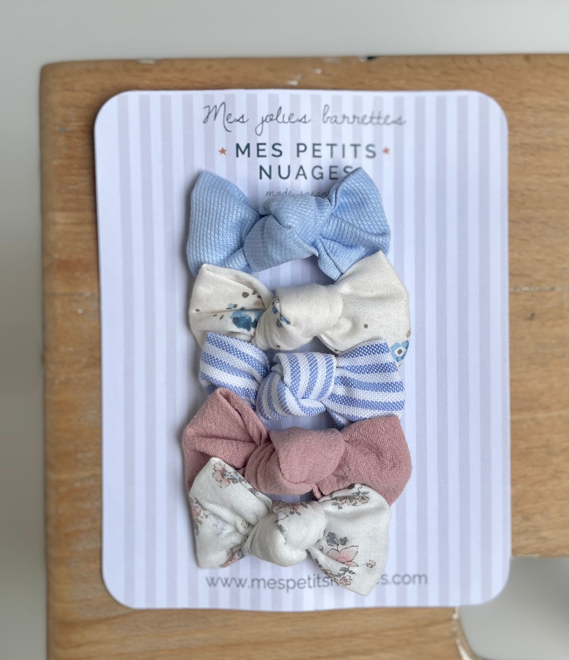 Les barrettes mini nœud Céleste - modèle 13