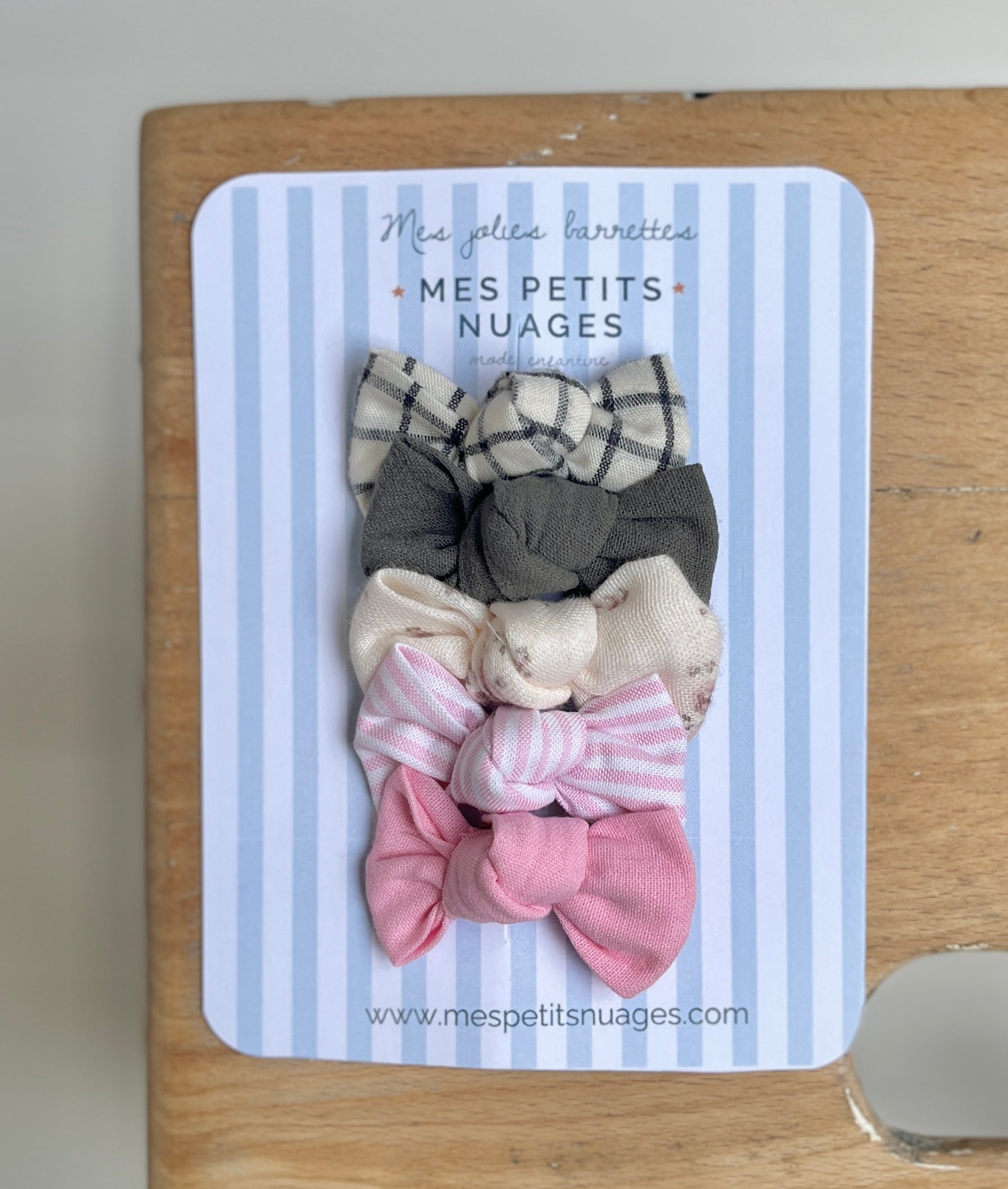Les barrettes mini nœud Céleste - modèle 14