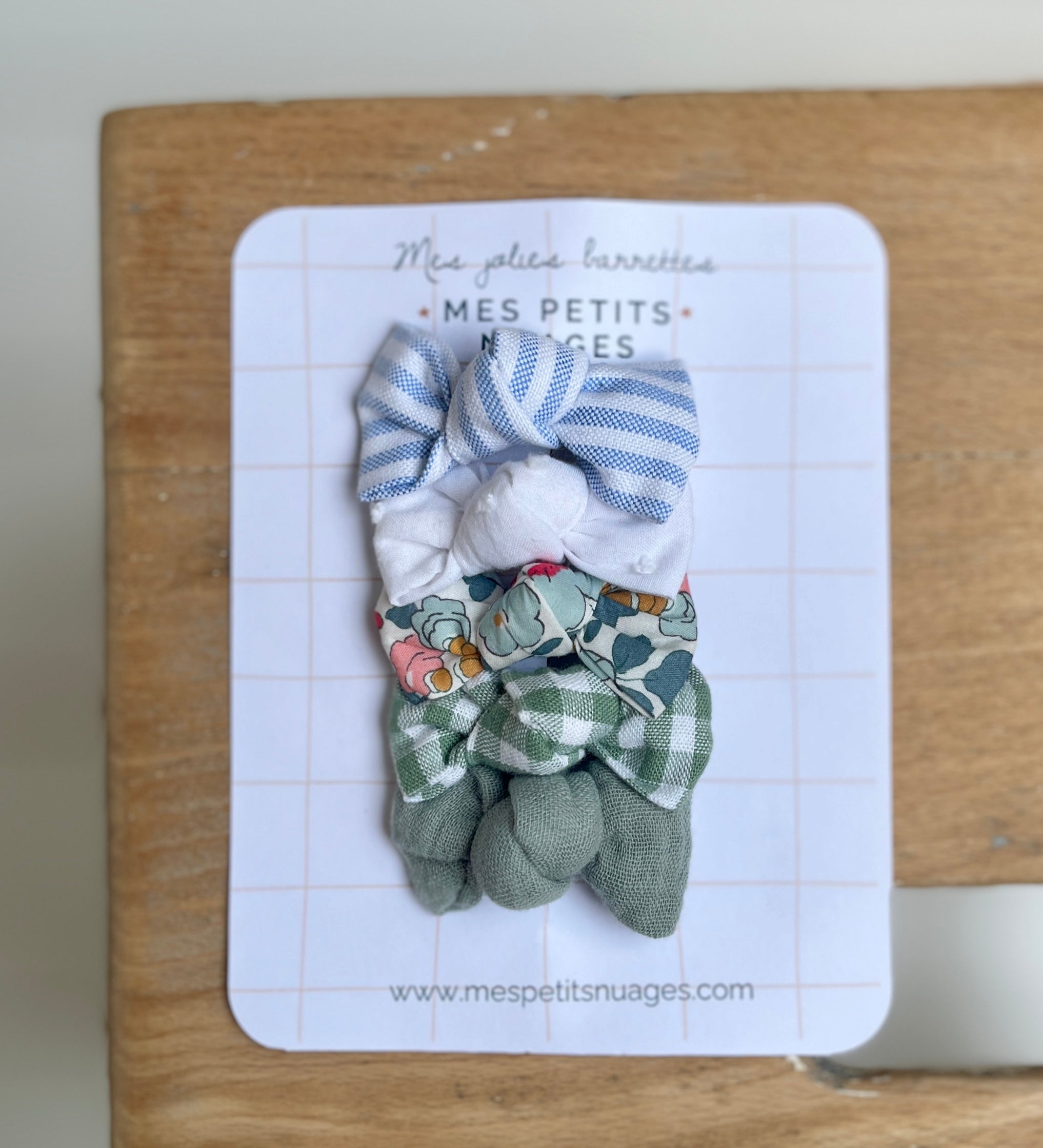 Les barrettes mini nœud Céleste - modèle 15