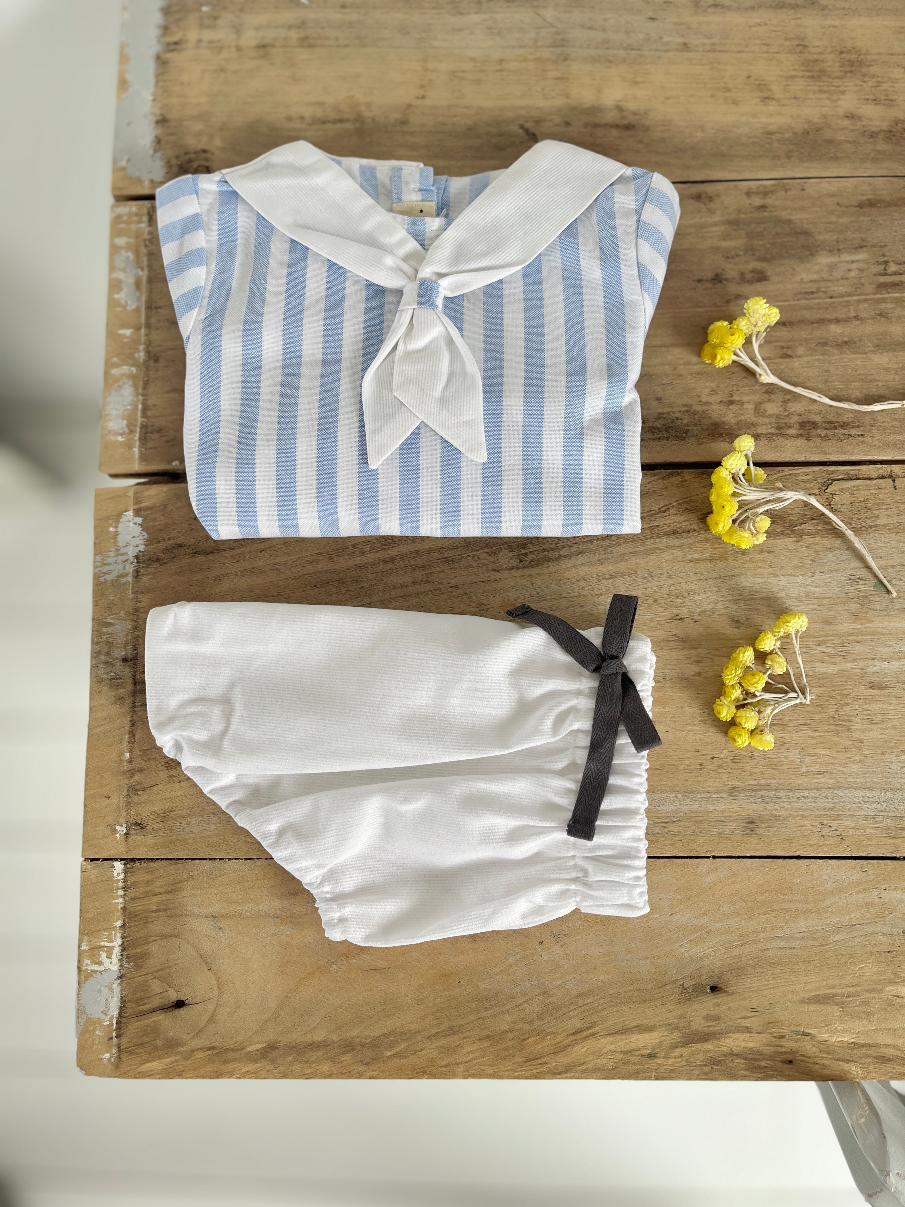 La blouse vareuse larges rayures ciel Malo