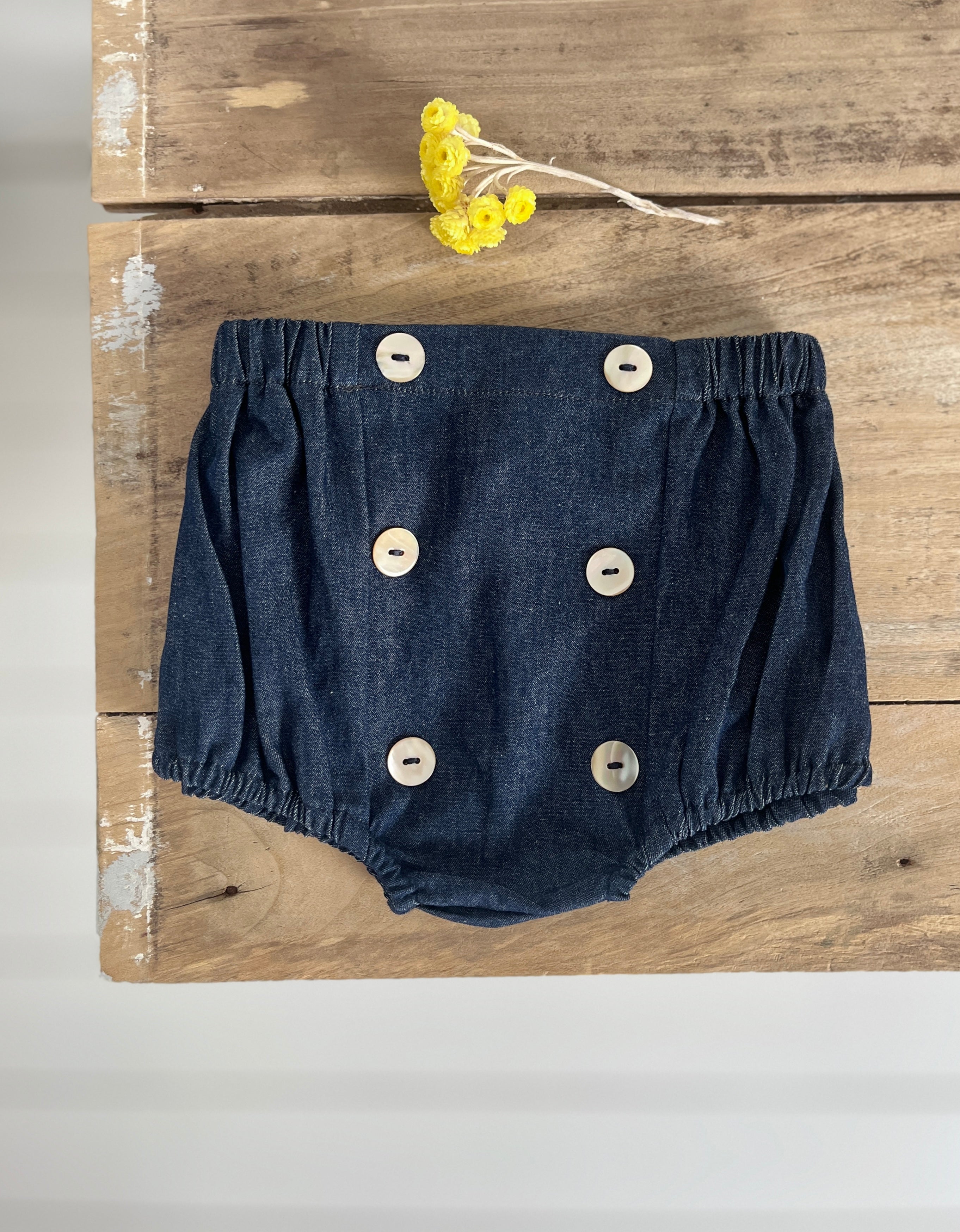 Le bloomer à boutons Octave denim