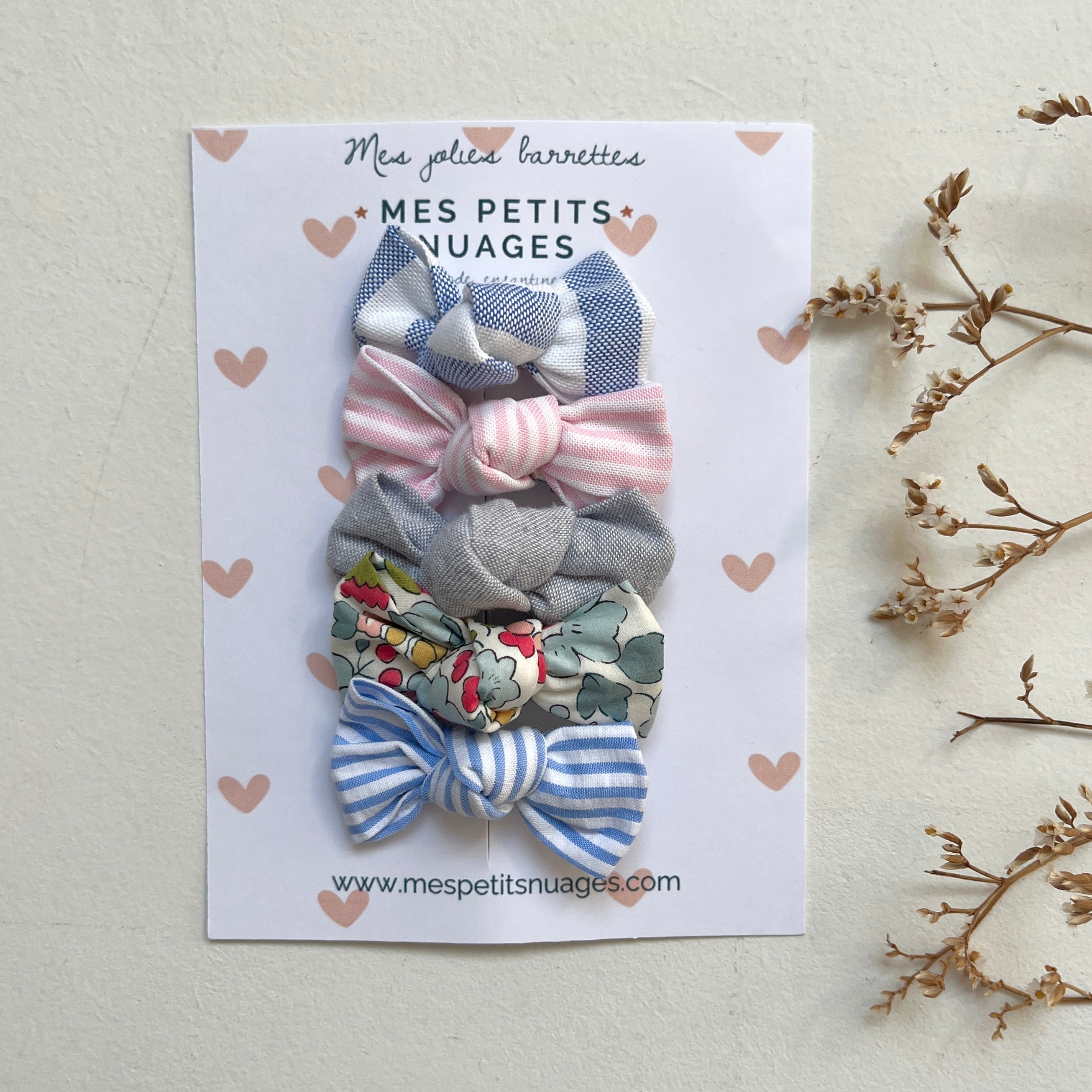 Les barrettes mini nœud Céleste - modèle 9