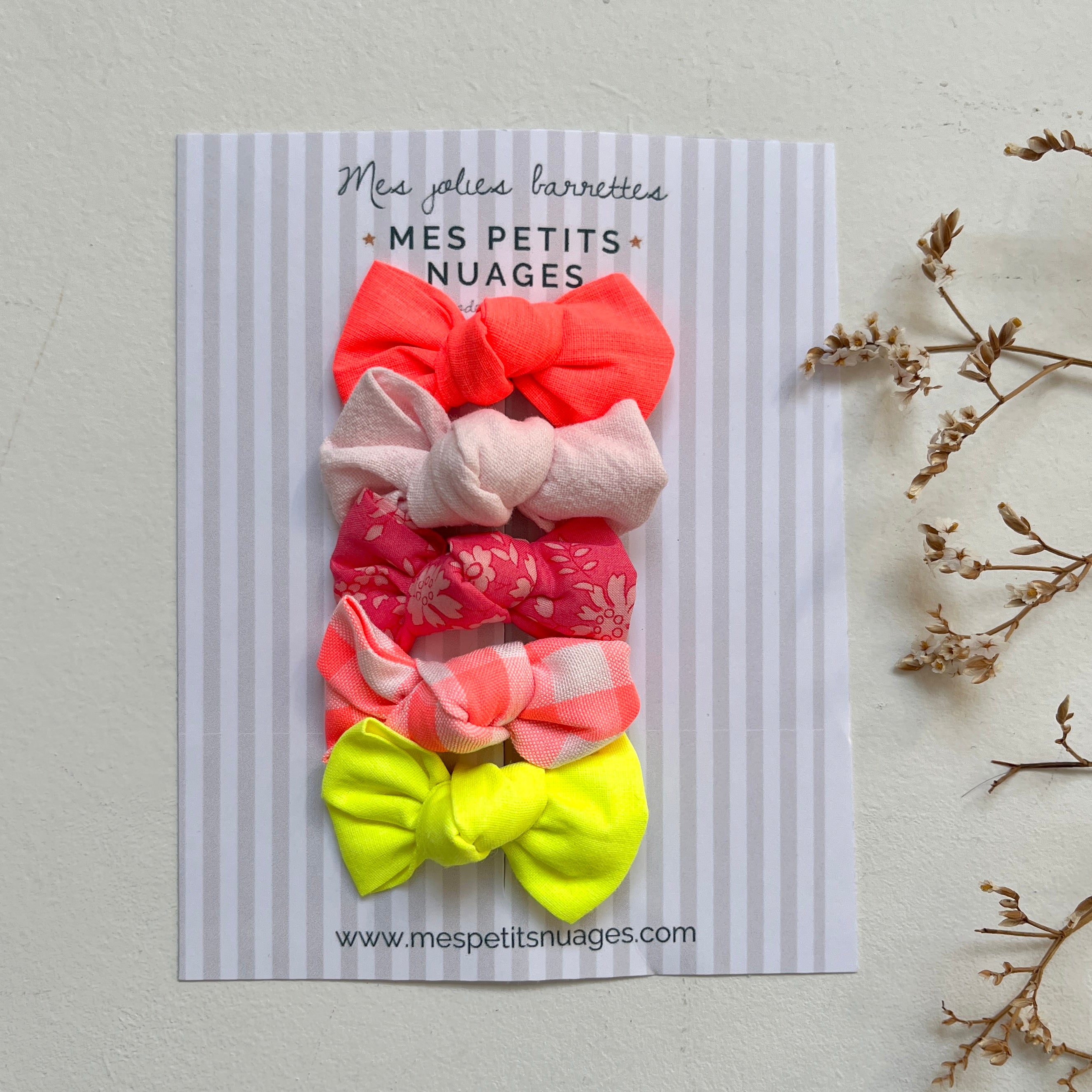 Les barrettes mini nœud Céleste - modèle 7