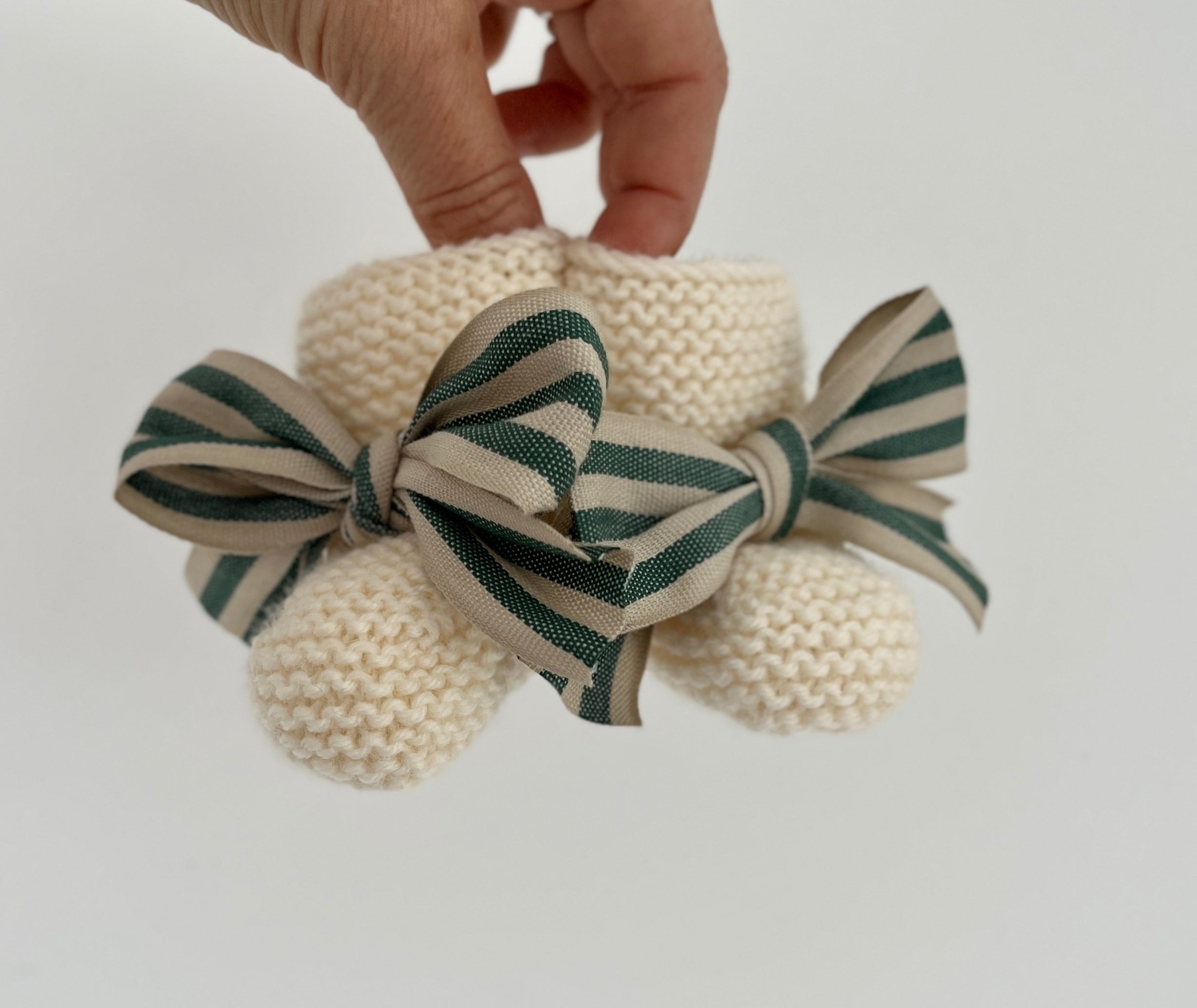 Baby chaussons tricotés Emile (laine mérinos)
