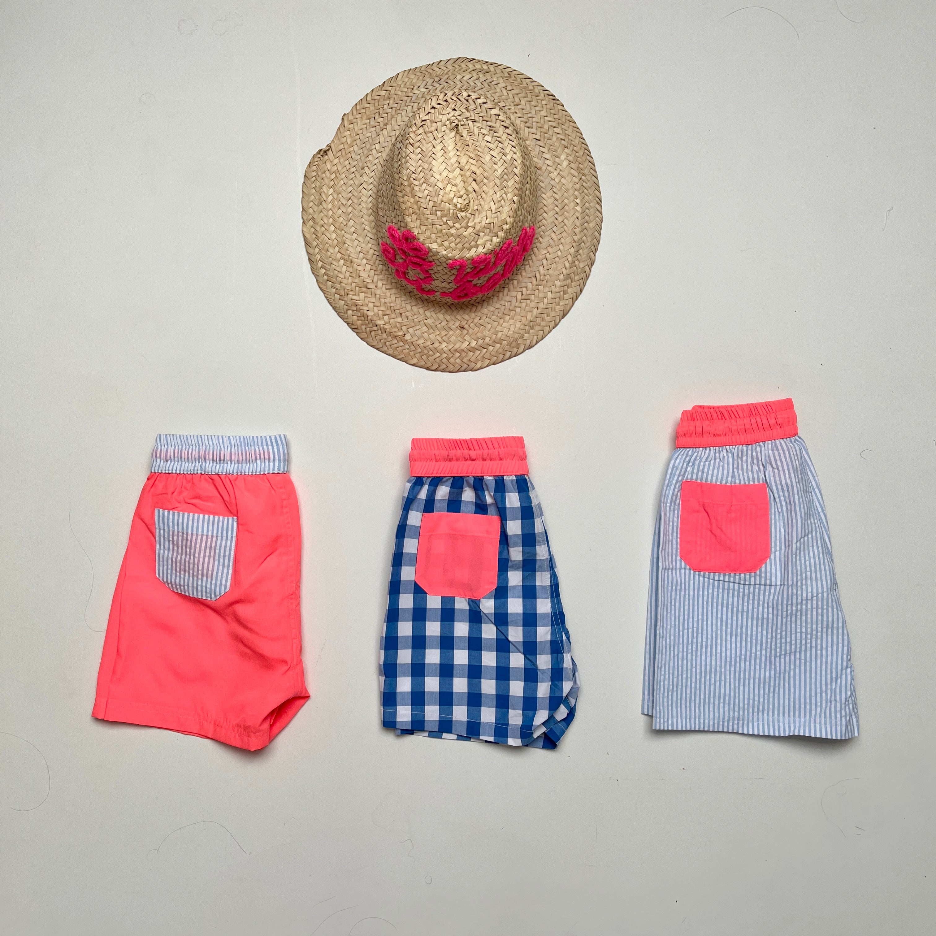 Le short de bain Gustave rose fluo