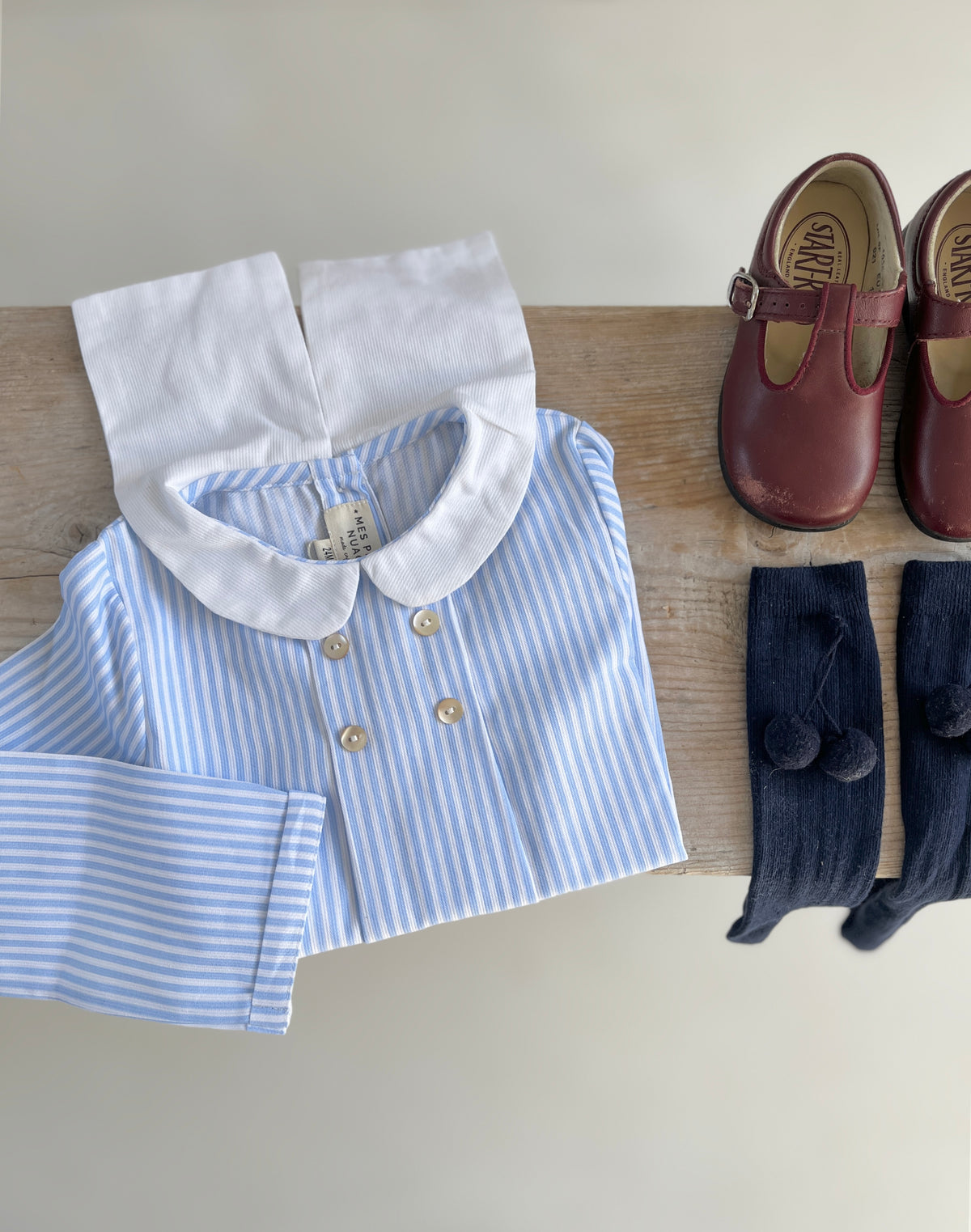 La blouse col marin Arthus rayée ciel