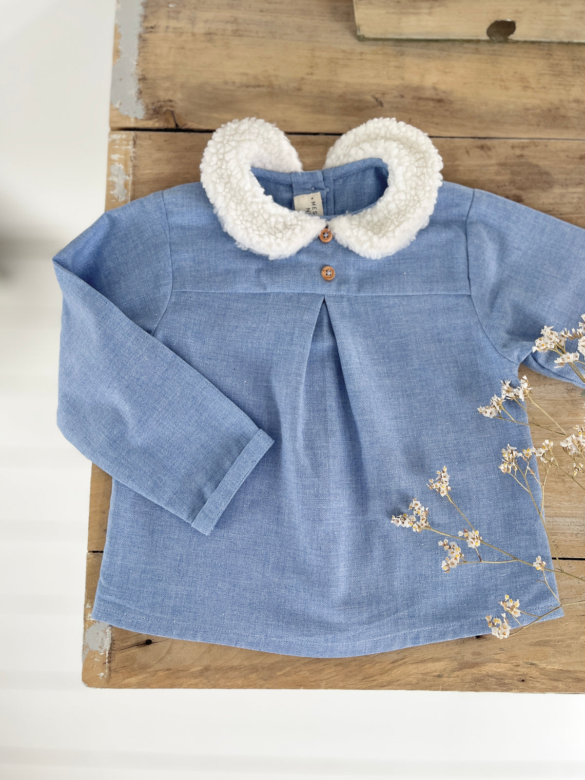 La blouse à boutons Léon en flanelle de coton