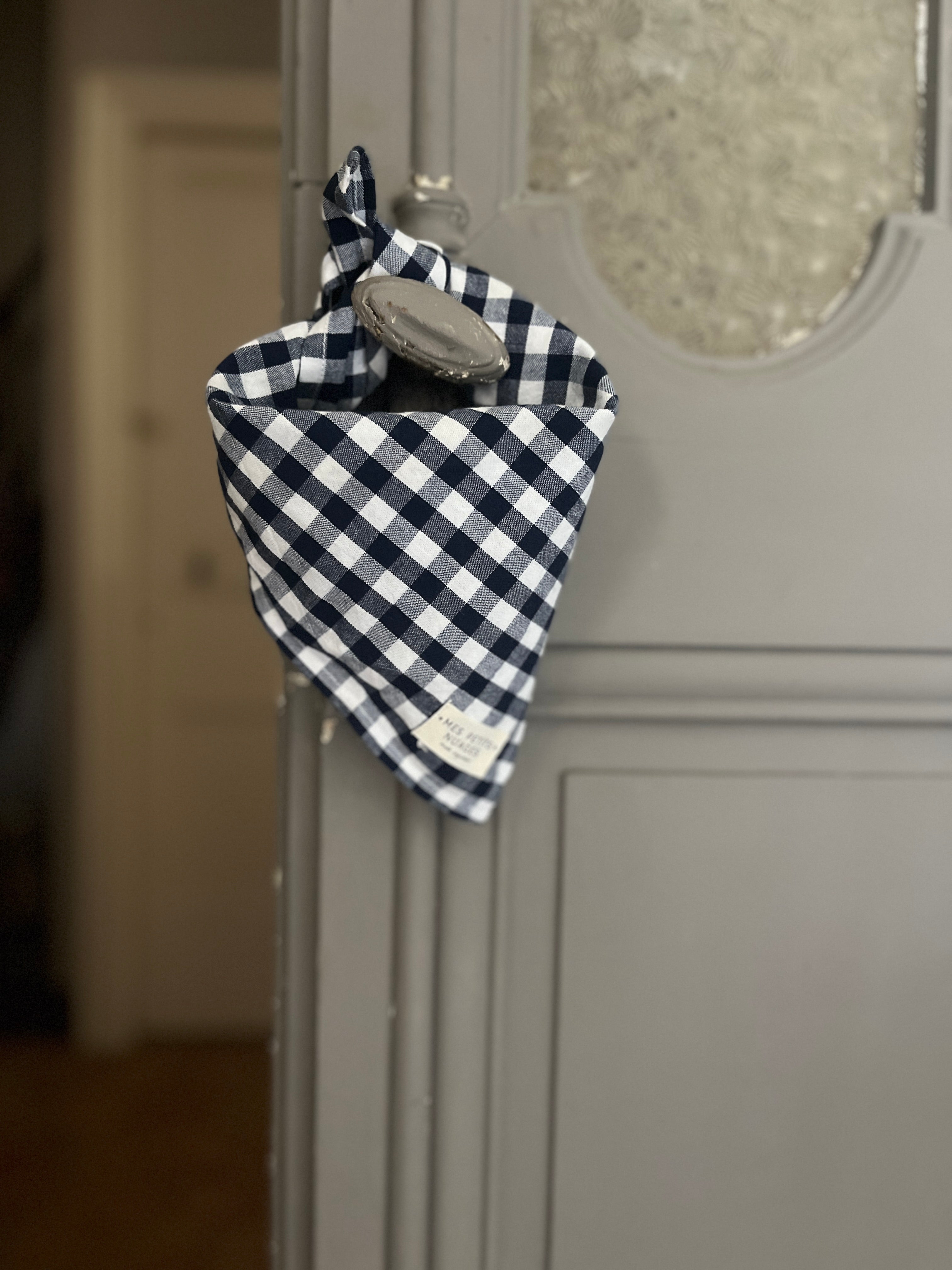 Sam, le foulard vichy marine taille adulte