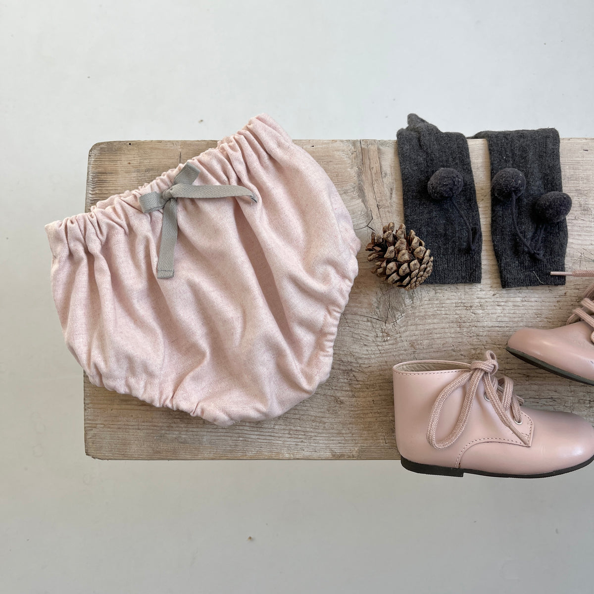 Célestin, le bloomer en flanelle rose poudré
