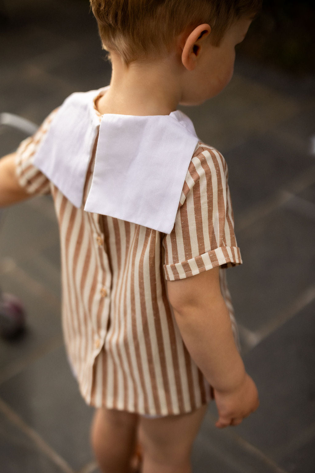 La blouse vareuse larges rayures caramel Malo
