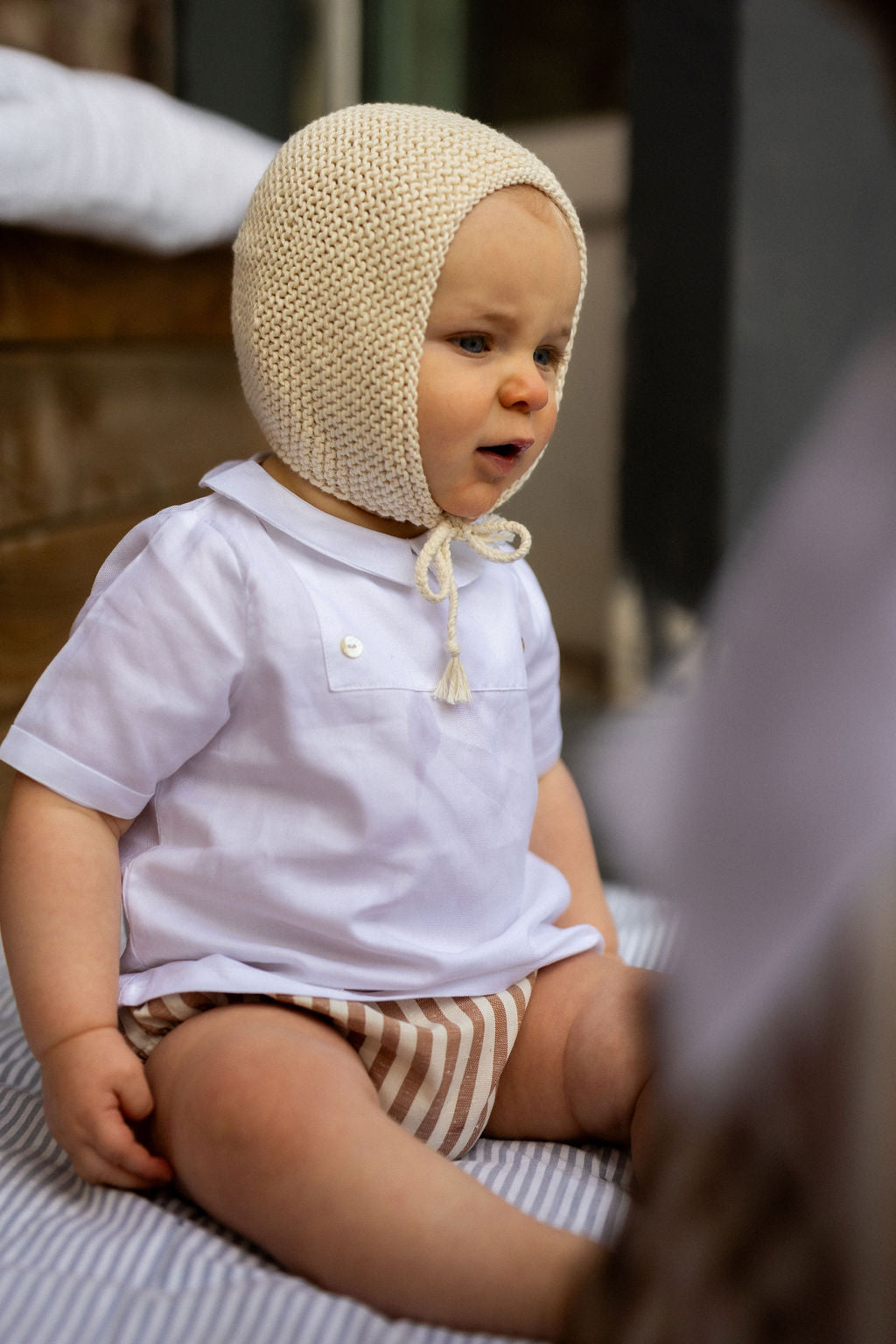 La blouse à plastron César blanche