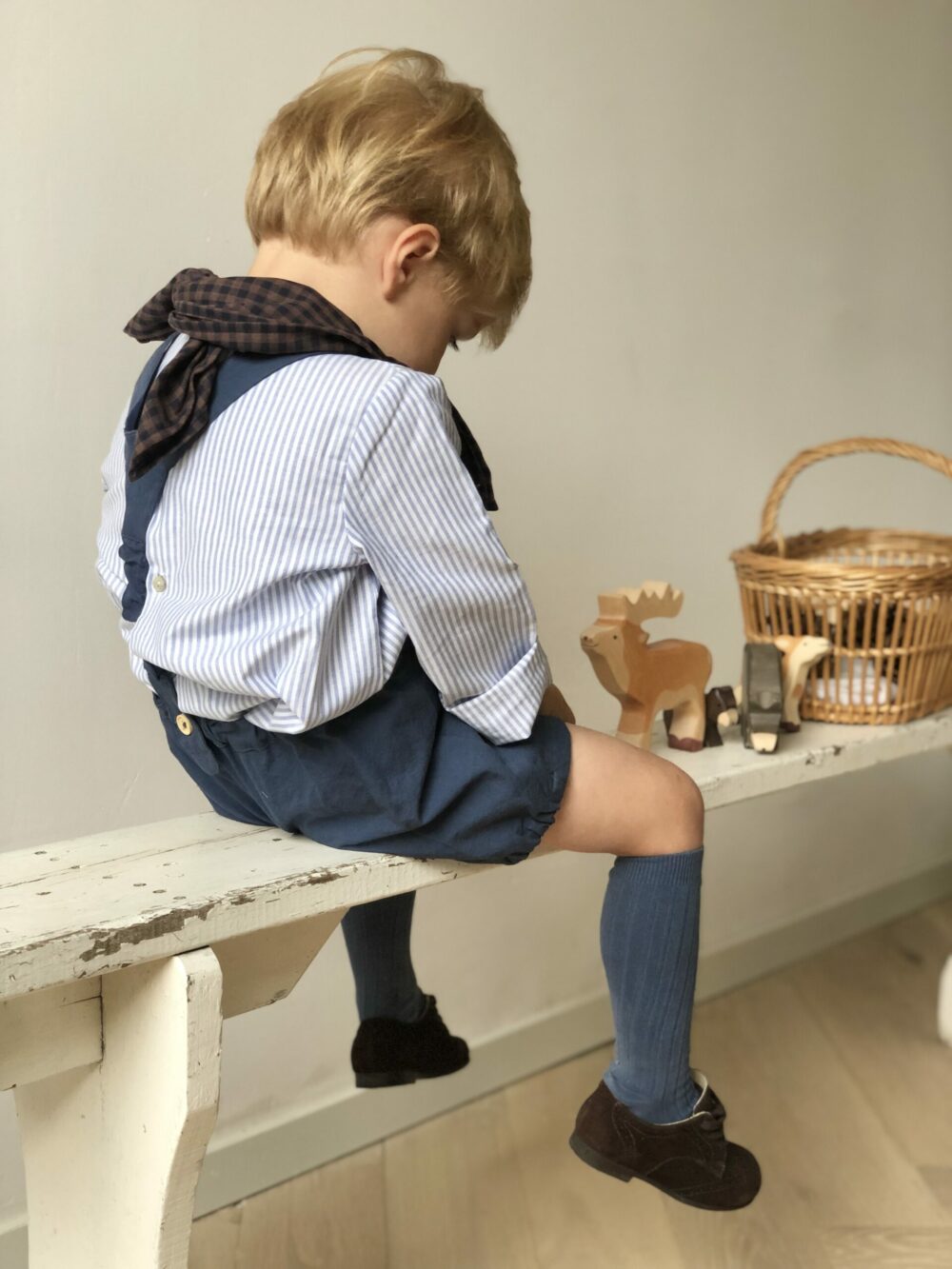 La blouse sans col Barnabé oxford rayé – Image 5
