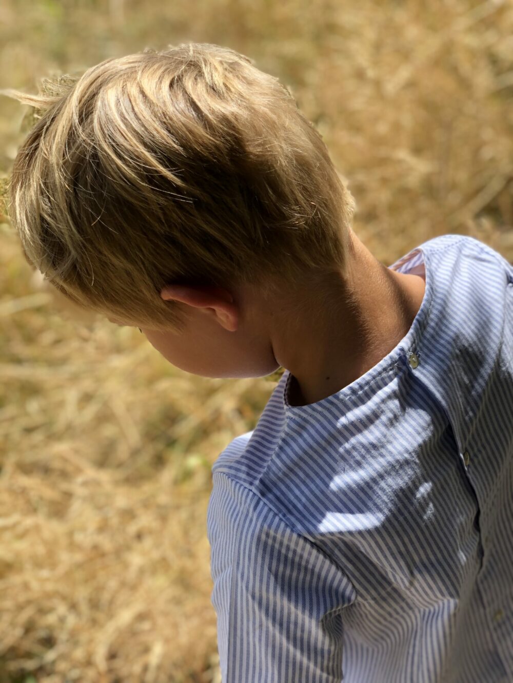 La blouse sans col Barnabé oxford rayé – Image 4