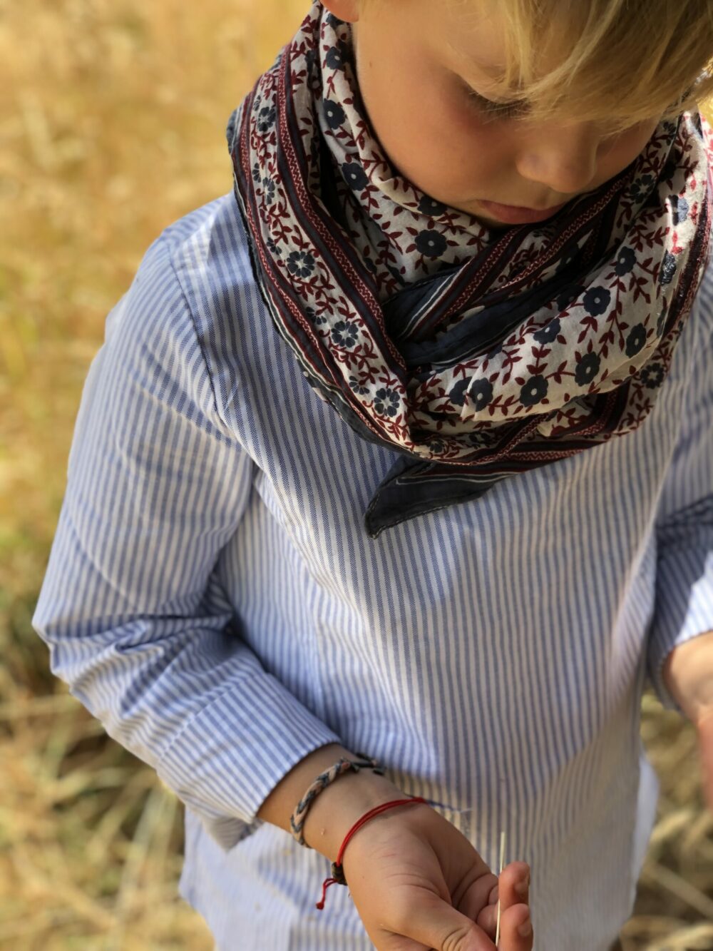 La blouse sans col Barnabé oxford rayé – Image 3