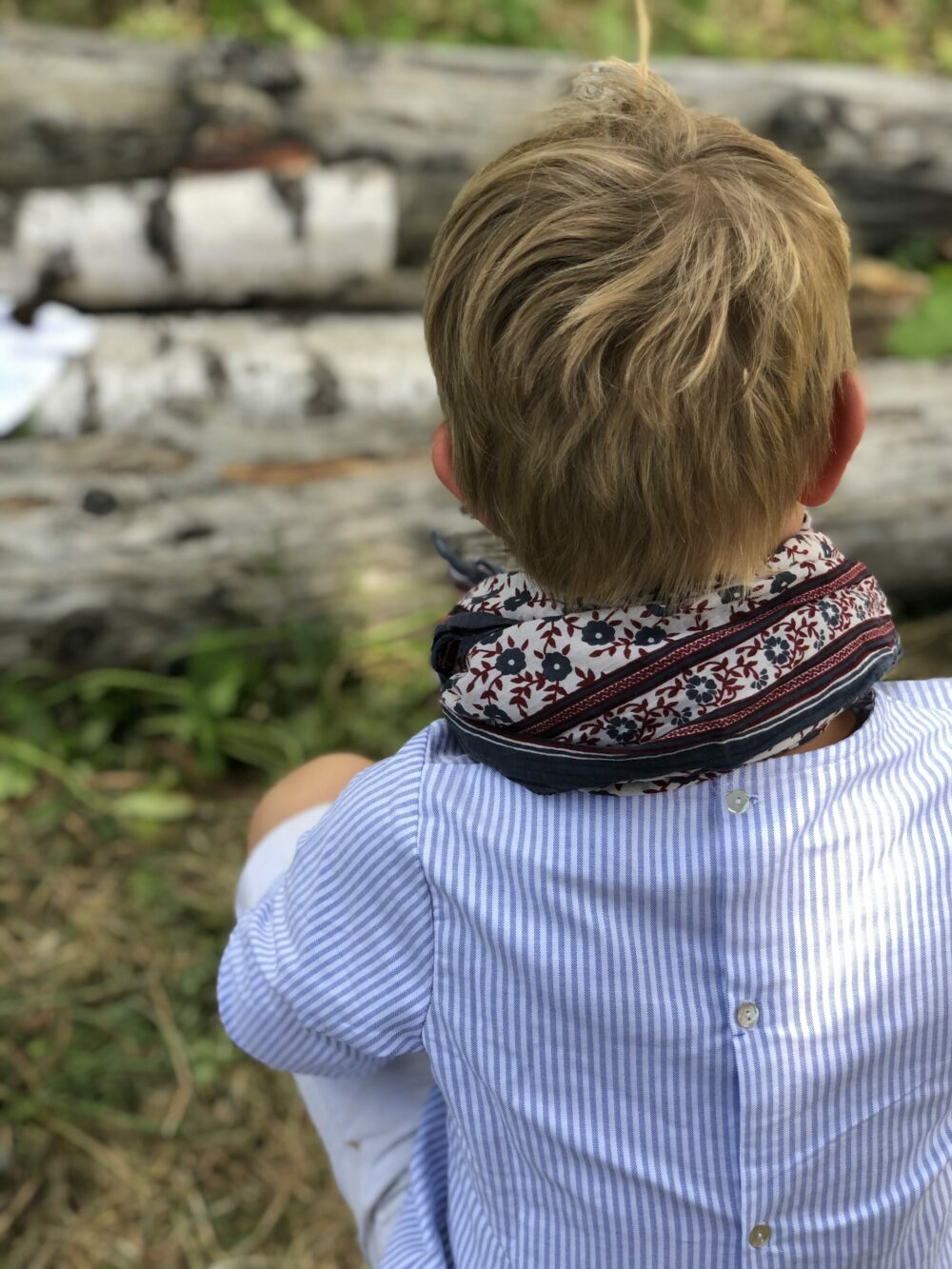 La blouse sans col Barnabé oxford rayé – Image 6