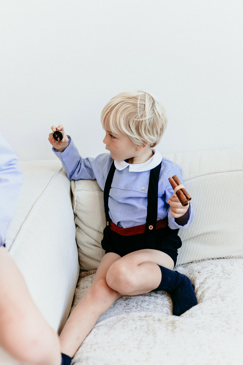 La blouse à plastron César bleu ciel – Image 5