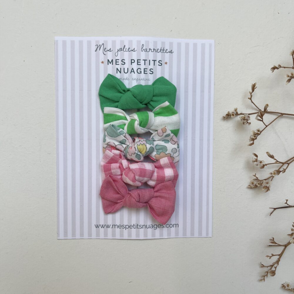 Les barrettes mini nœud Céleste - modèle 23