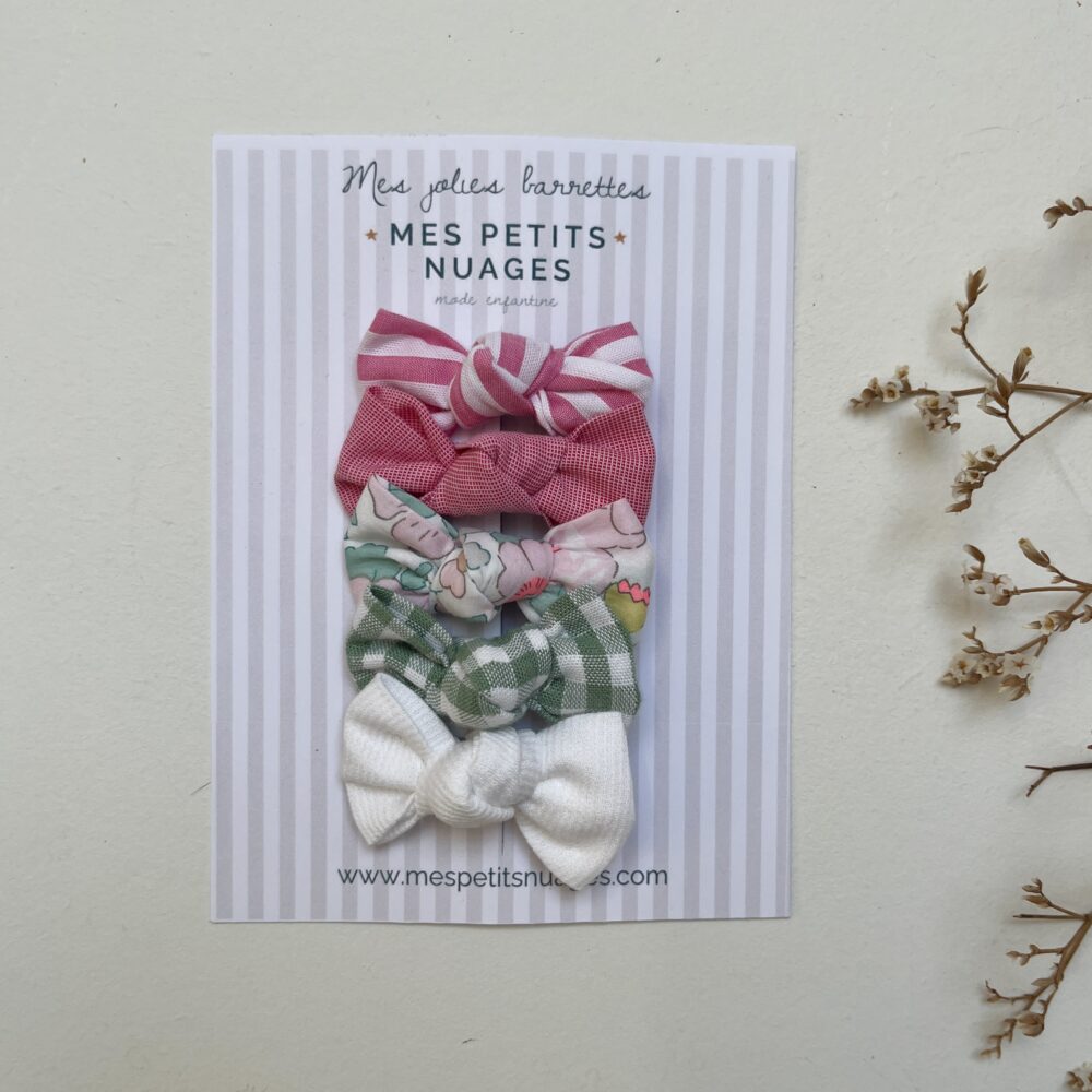 Les barrettes mini nœud Céleste - modèle 24