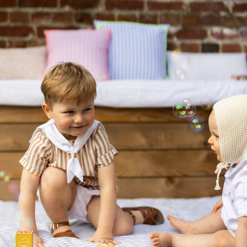 La blouse vareuse rayures caramel Malo