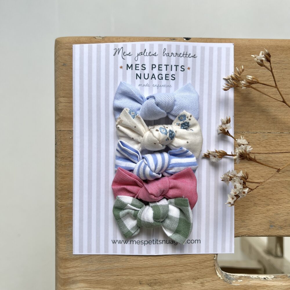 Les barrettes mini nœud Céleste - modèle 17