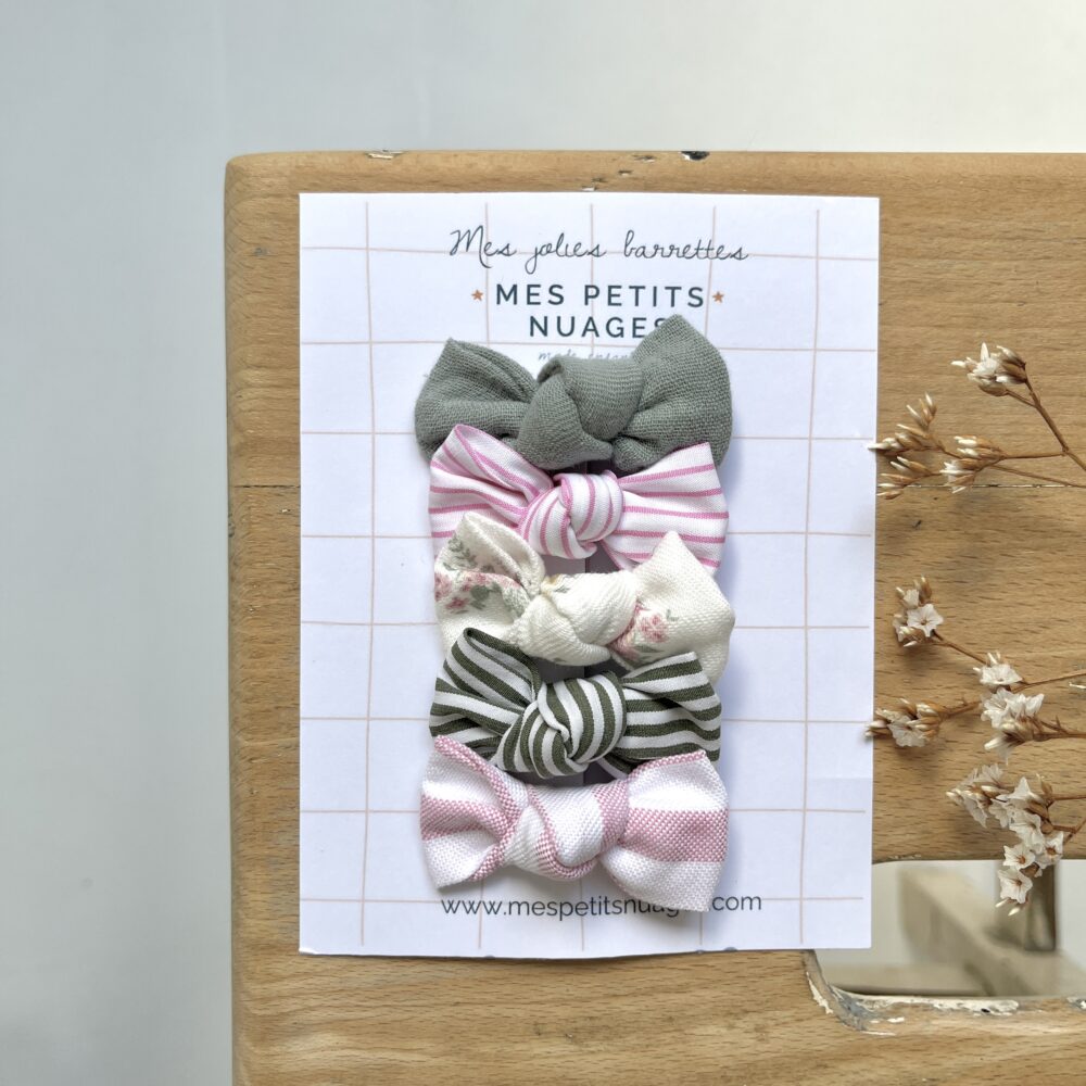 Les barrettes mini nœud Céleste - modèle 26