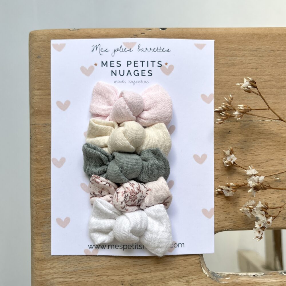Les barrettes mini nœud Céleste - modèle 2