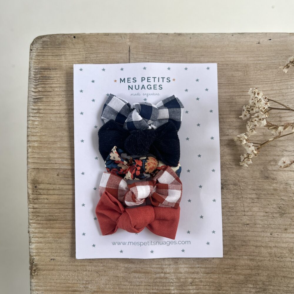 Les barrettes mini nœud Céleste - modèle 1