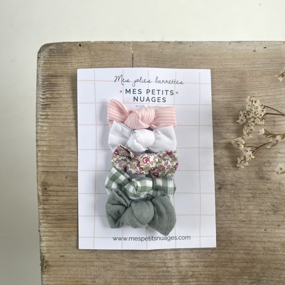 Les barrettes mini nœud Céleste - modèle 2
