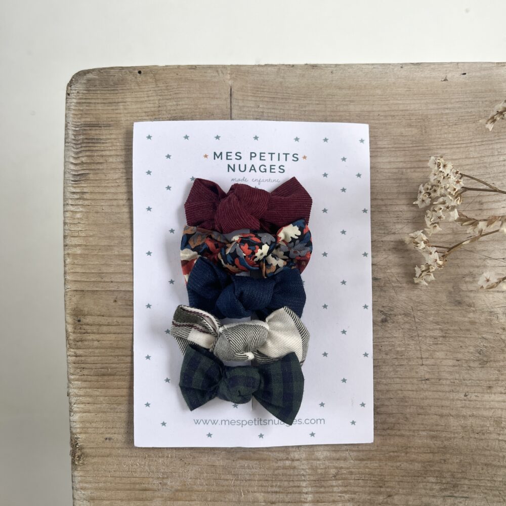 Les barrettes mini nœud Céleste - modèle 3