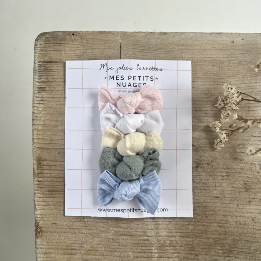 Les barrettes mini nœud Céleste - modèle 6