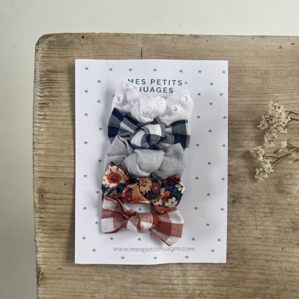 Les barrettes mini nœud Céleste - modèle 7