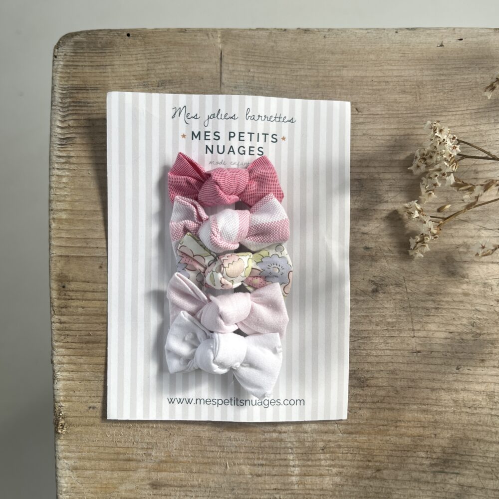 Les barrettes mini nœud Céleste - modèle 10