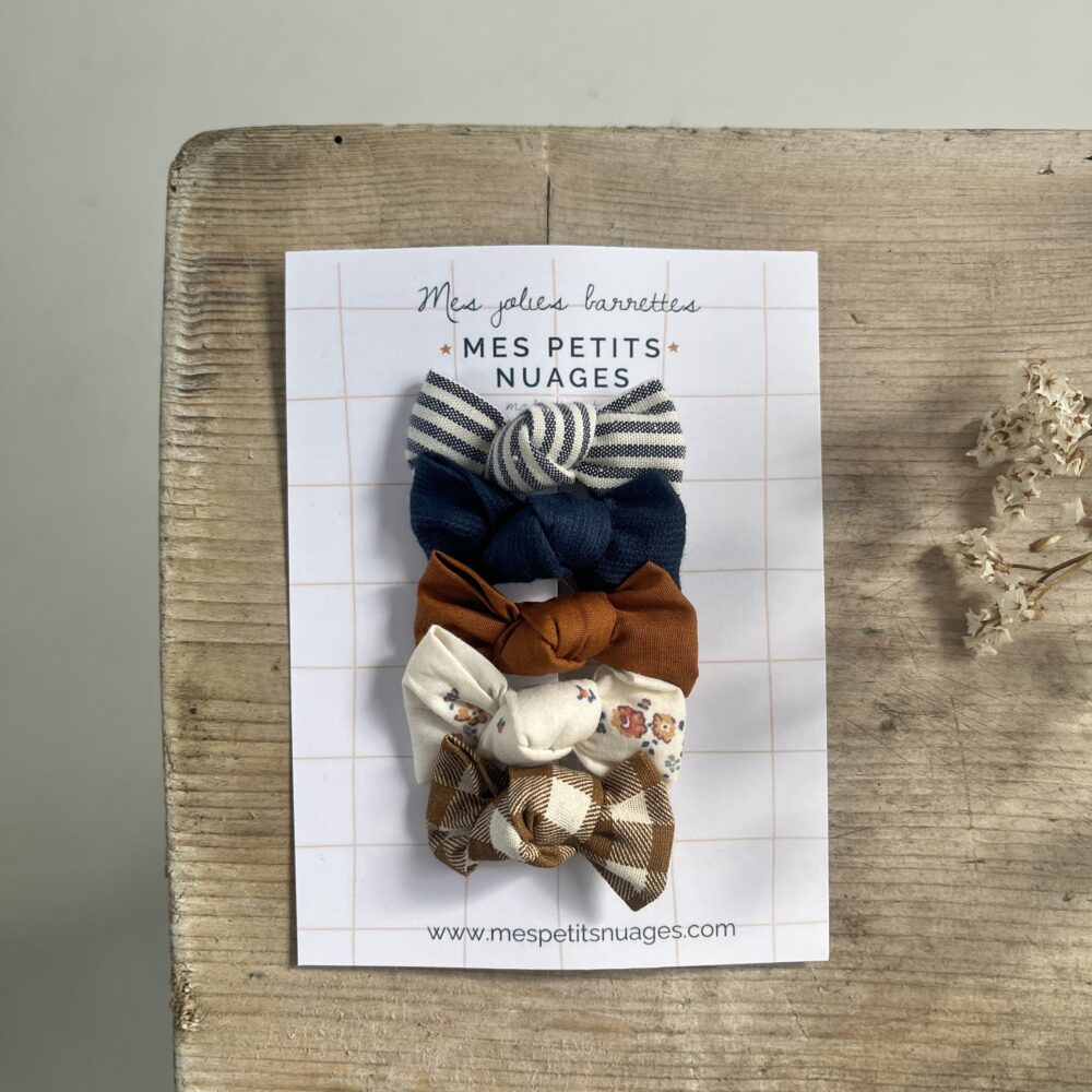 Les barrettes mini nœud Céleste - modèle 11