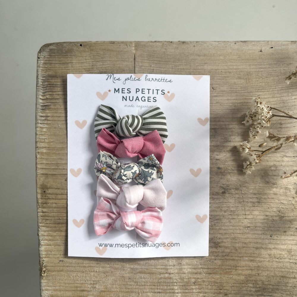 Les barrettes mini nœud Céleste - modèle 12