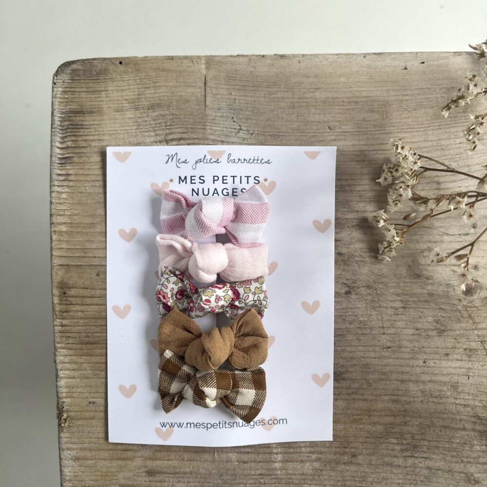 Les barrettes mini nœud Céleste - modèle 15